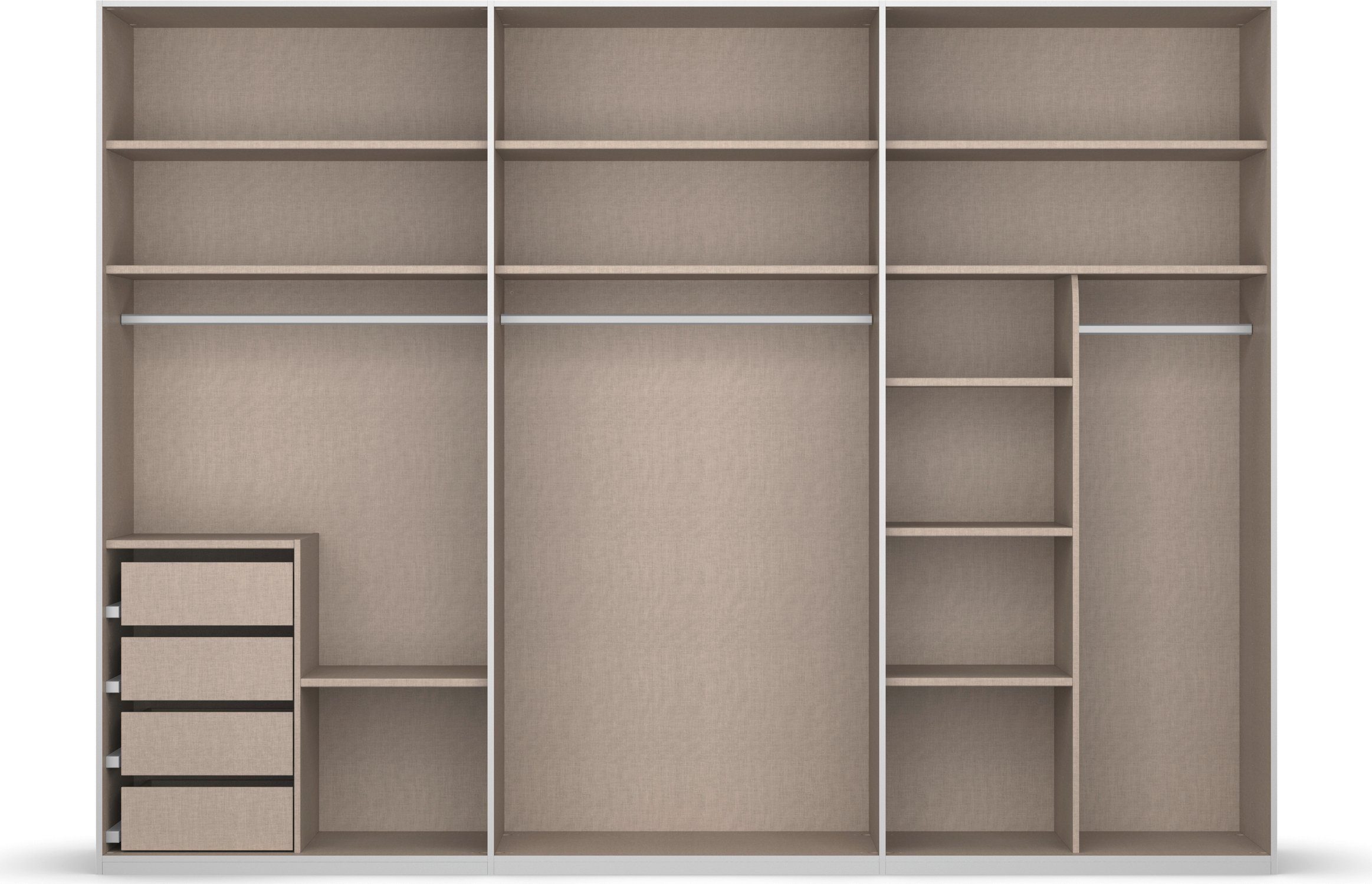 rauch Drehtürenschrank Kleiderschrank Schrank Garderobe Wäscheschrank SKAT MERIDIAN Glasfront (Breiten 151/201/251/301, Höhen 223/235 cm, inkl. SOFT-CLOSE-FUNKT – Bild 5 von 5