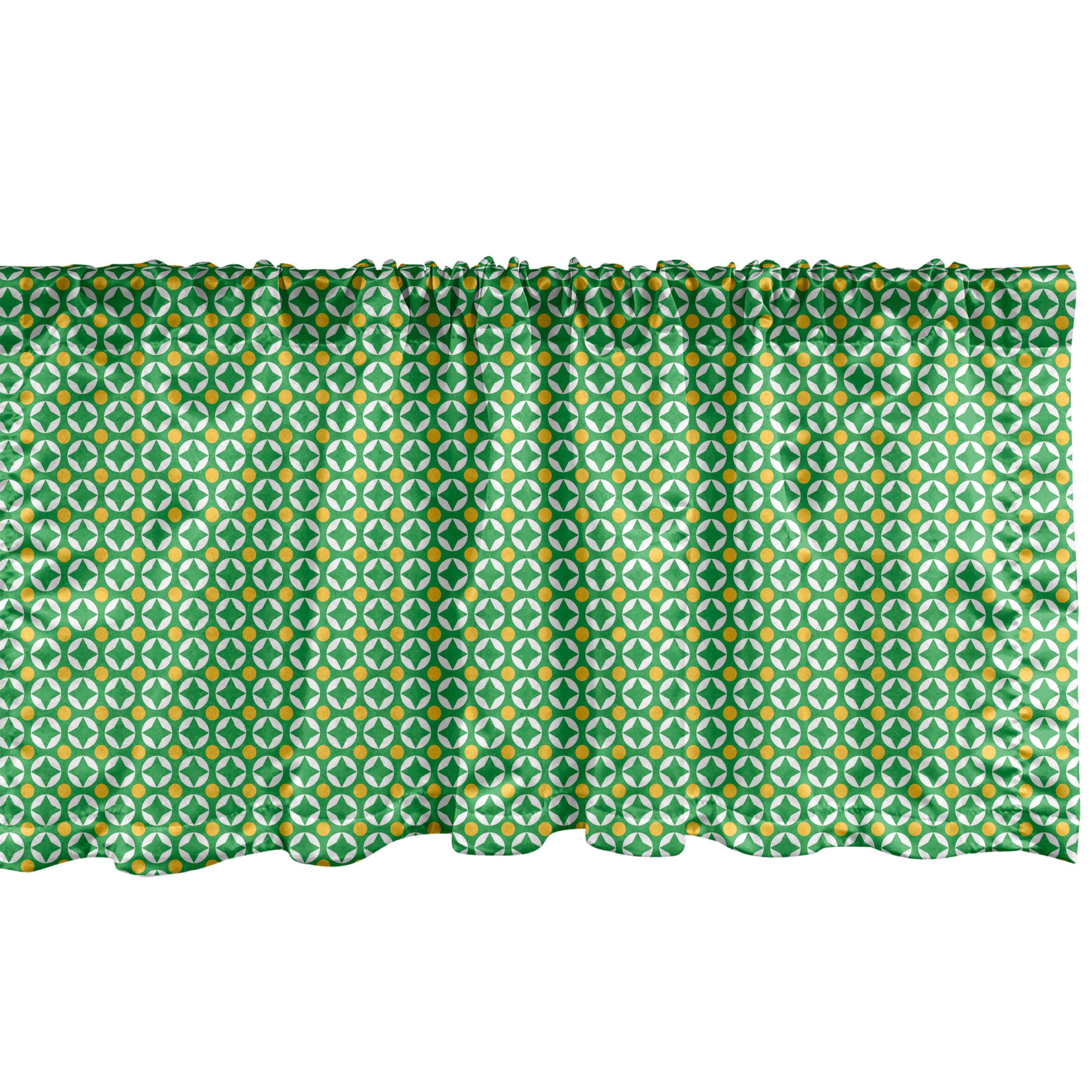 Scheibengardine Vorhang Volant für Küche Schlafzimmer Dekor mit Stangentasche, Abakuhaus, Microfaser, Jahrgang Kontinuierliche Naturmotive