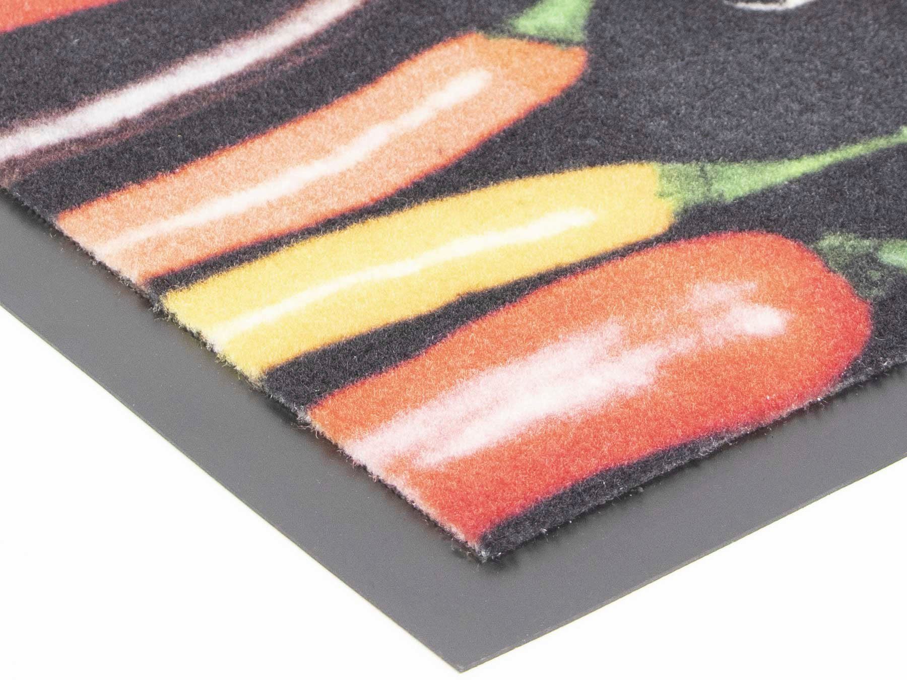 50x150 cm, rechteckig, CHILI HERBS, in Primaflor-Ideen Größe Küche Küchenläufer Motiv, mm, Chili-Kräuter rutschhemmend, 6,5 Textil, Höhe: