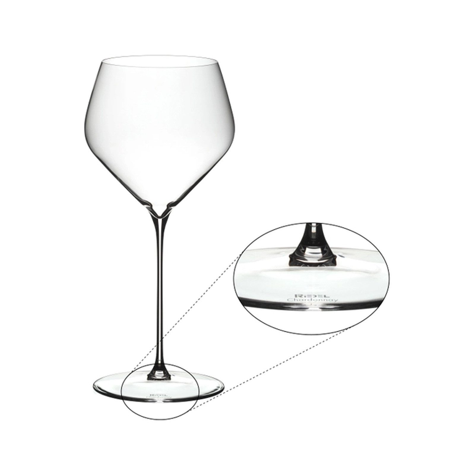 RIEDEL THE WINE GLASS COMPANY Weißweinglas Veloce Chardonnay Weingläser + Poliertuch 690 ml, 2-tlg., Glas
