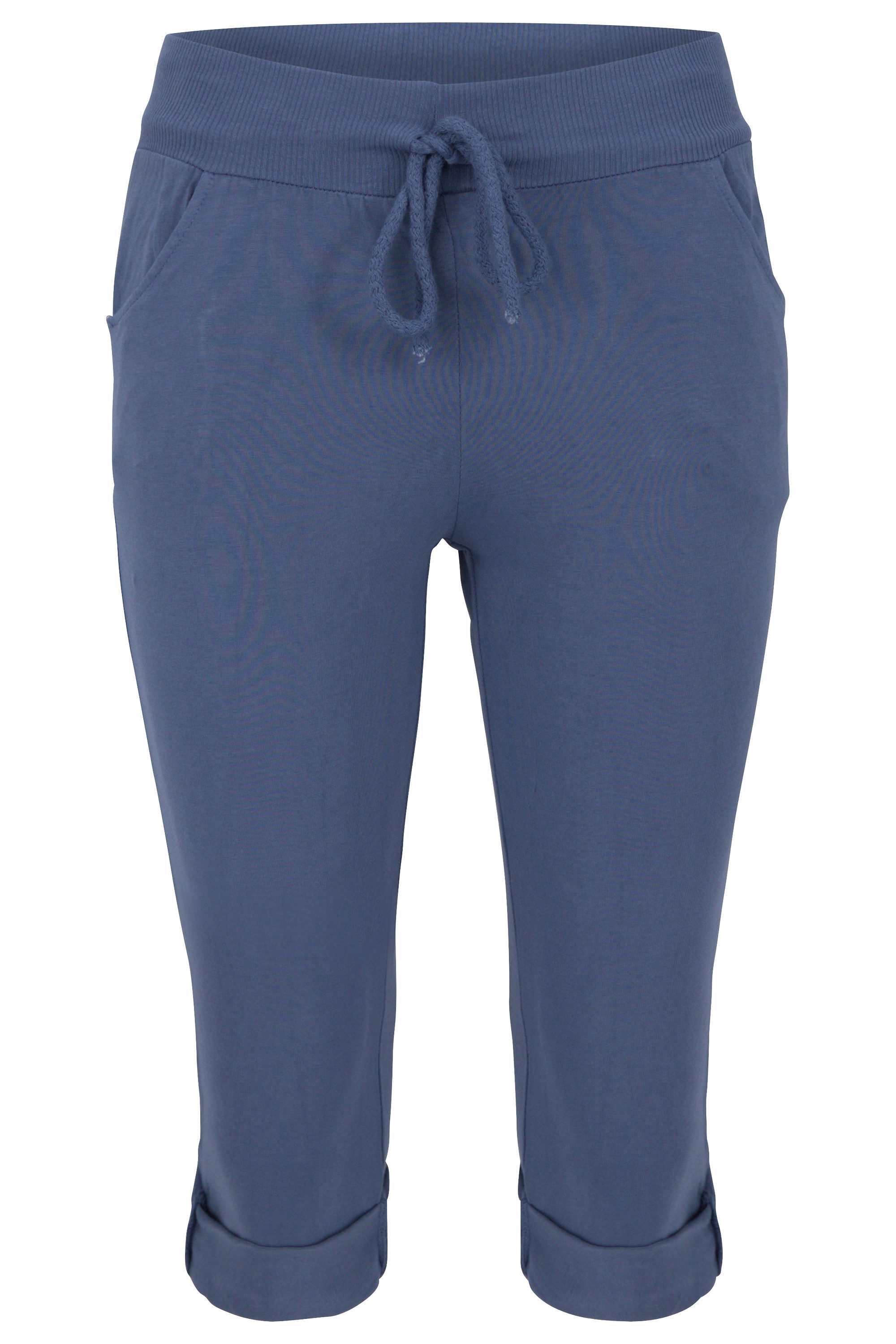 Caprihose malito Damen kurze Hose, lässige Boyfriendhose, Sweatpants in Unifar