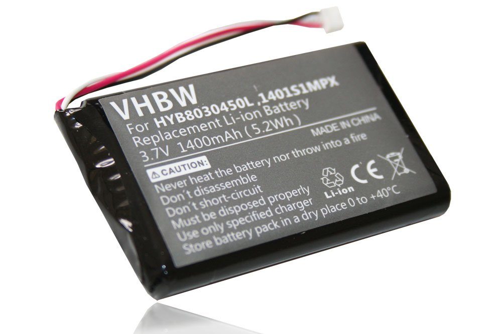 vhbw kompatibel mit VDO Dayton PN1000, PN3000, PN2050 Akku Li-Ion 1400 mAh (3,7 V)