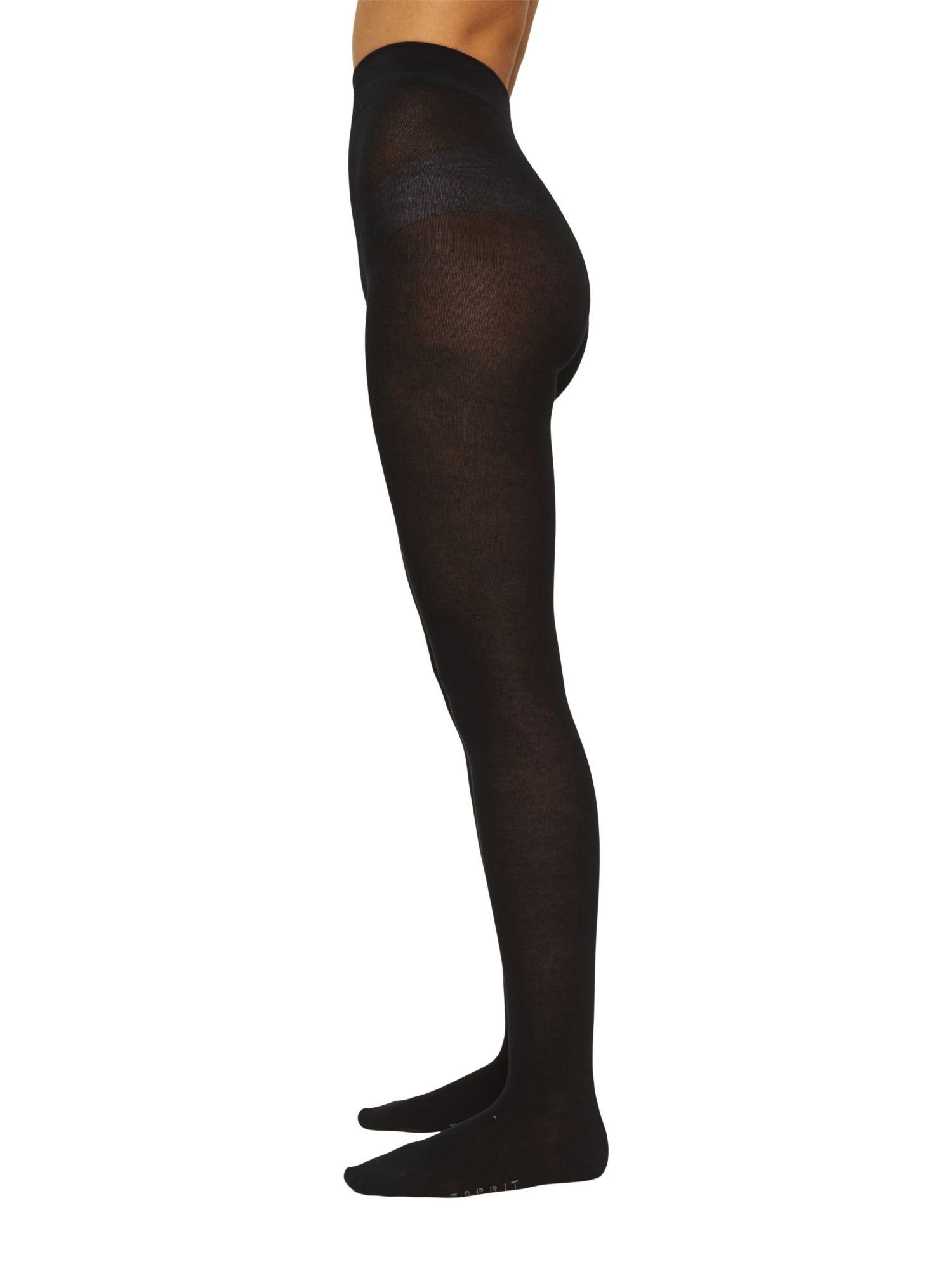 Esprit Strickstrumpfhose Strumpfhose aus Baumwoll-Mix mit Stretch BLACK | Strickstrumpfhosen