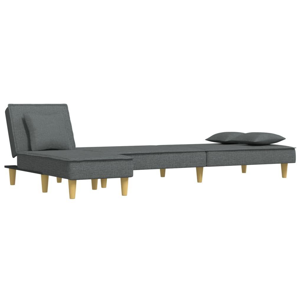 Sofa vidaXL Dunkelgrau 255x140x70 L-Form Schlafsofa Stoff cm in