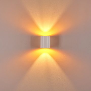 hofstein Wandleuchte »Cama« Wandlampe aus Metall in Weiß/Gold, ohne Leuchtmittel, moderne mit Lichteffekt, 1xG9, Innen mit Up & Down-Effekt