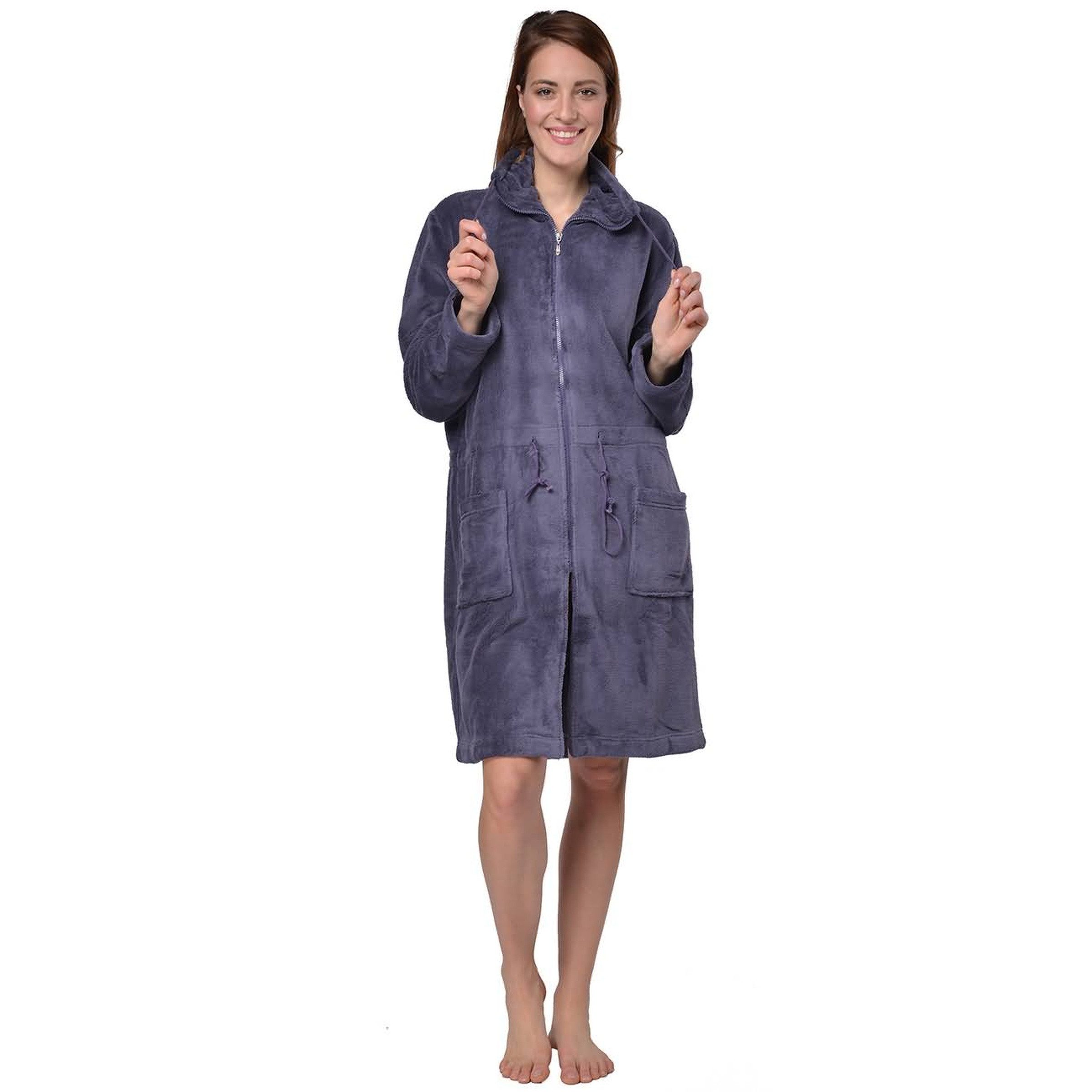 M-Diamant Bademantel Damen Bademantel mit Reißverschluss günstig online kaufen