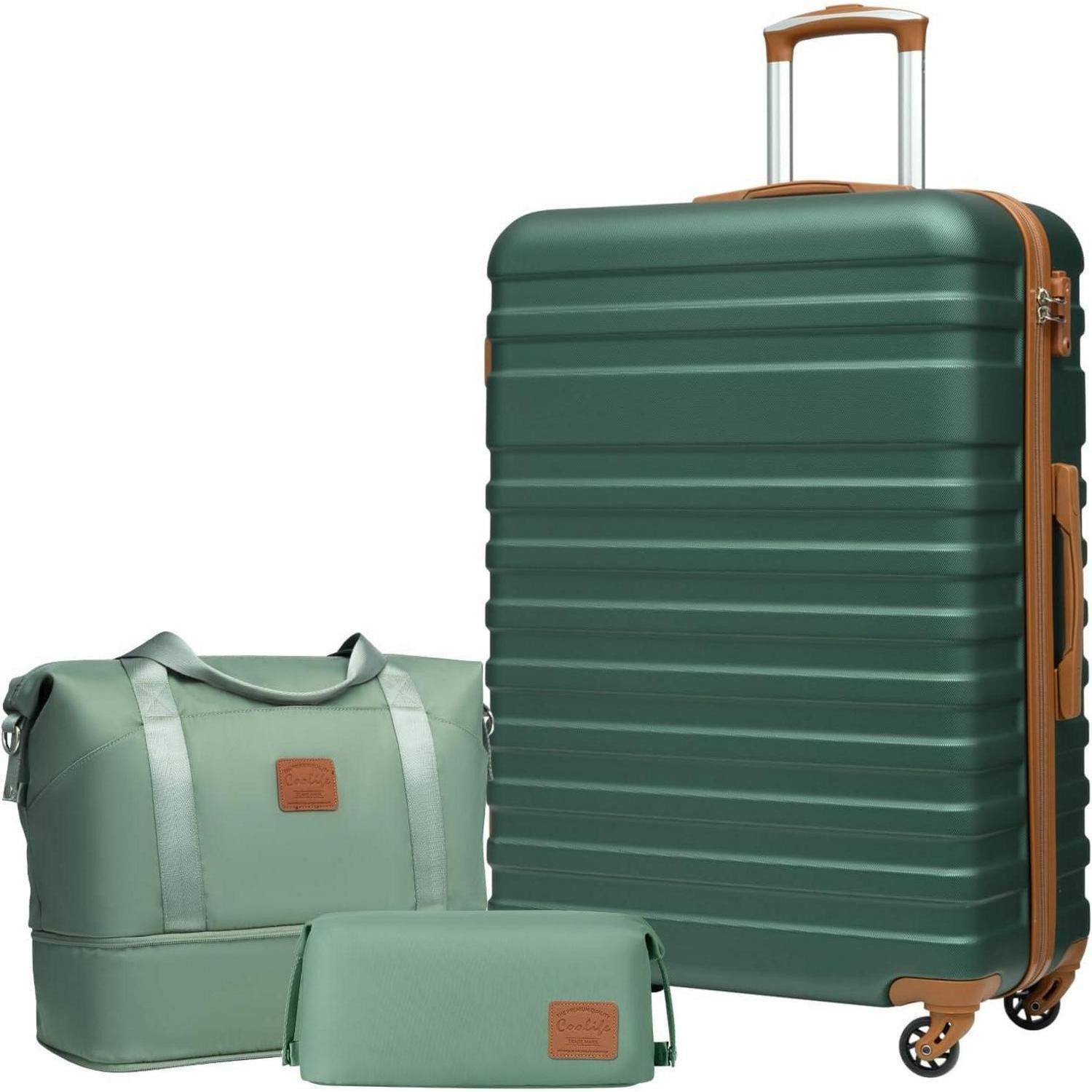 Kofferset Koffer Trolley Set ABS Hartschale 4 Rollen TSA-Schloss 3tlg