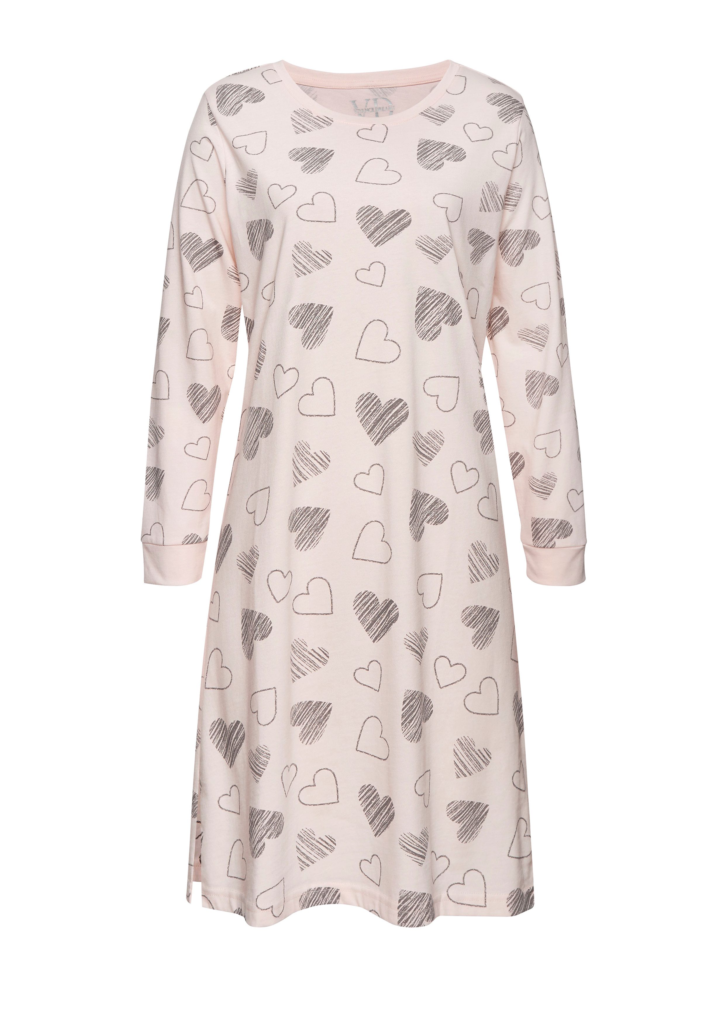 Vivance Dreams Nachthemd (Packung, 2 Stück) mit süßem Herzprint
