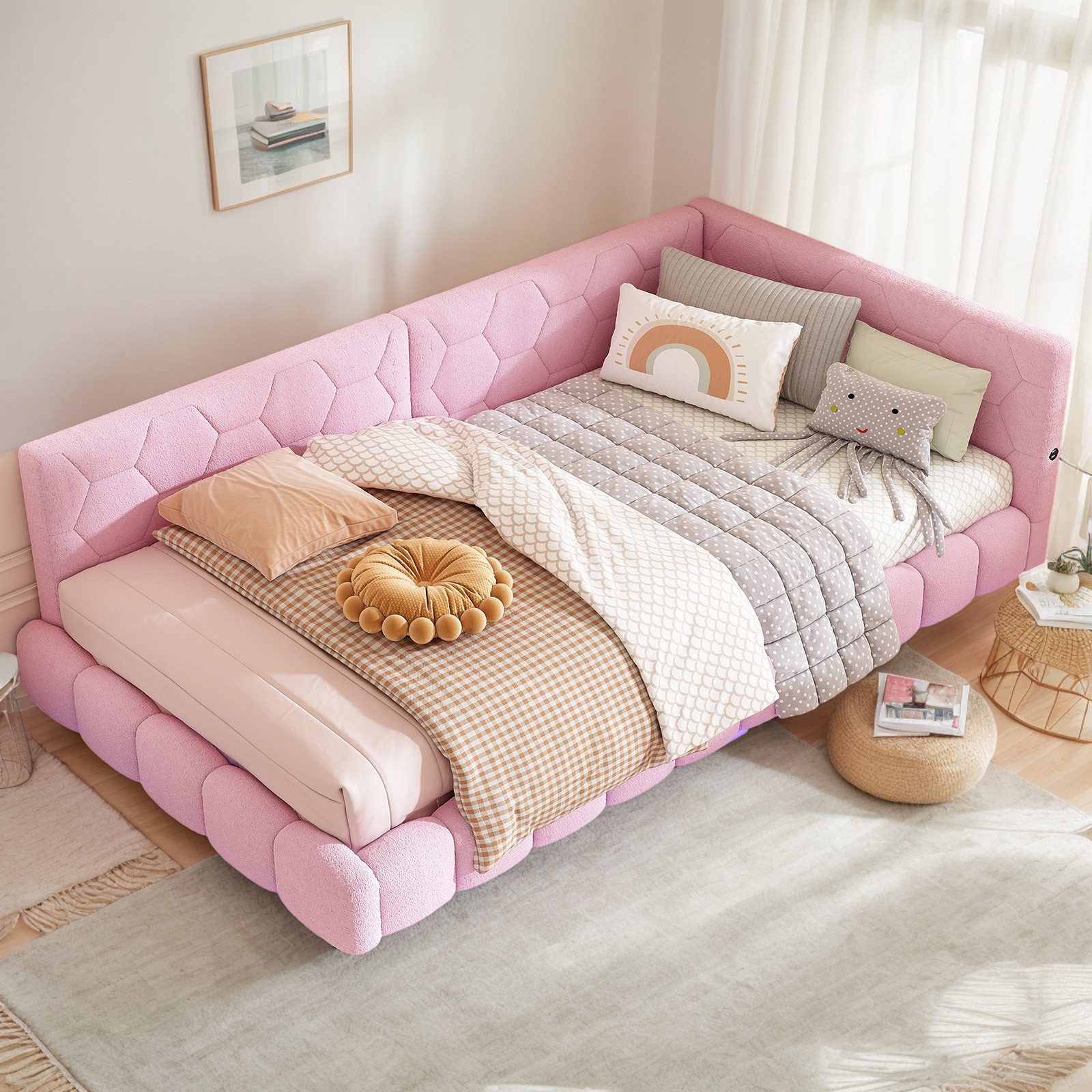 OKWISH Schlafsofa Modernes Daybett Kinderbett Funktionsbett Polsterbett Dop günstig online kaufen