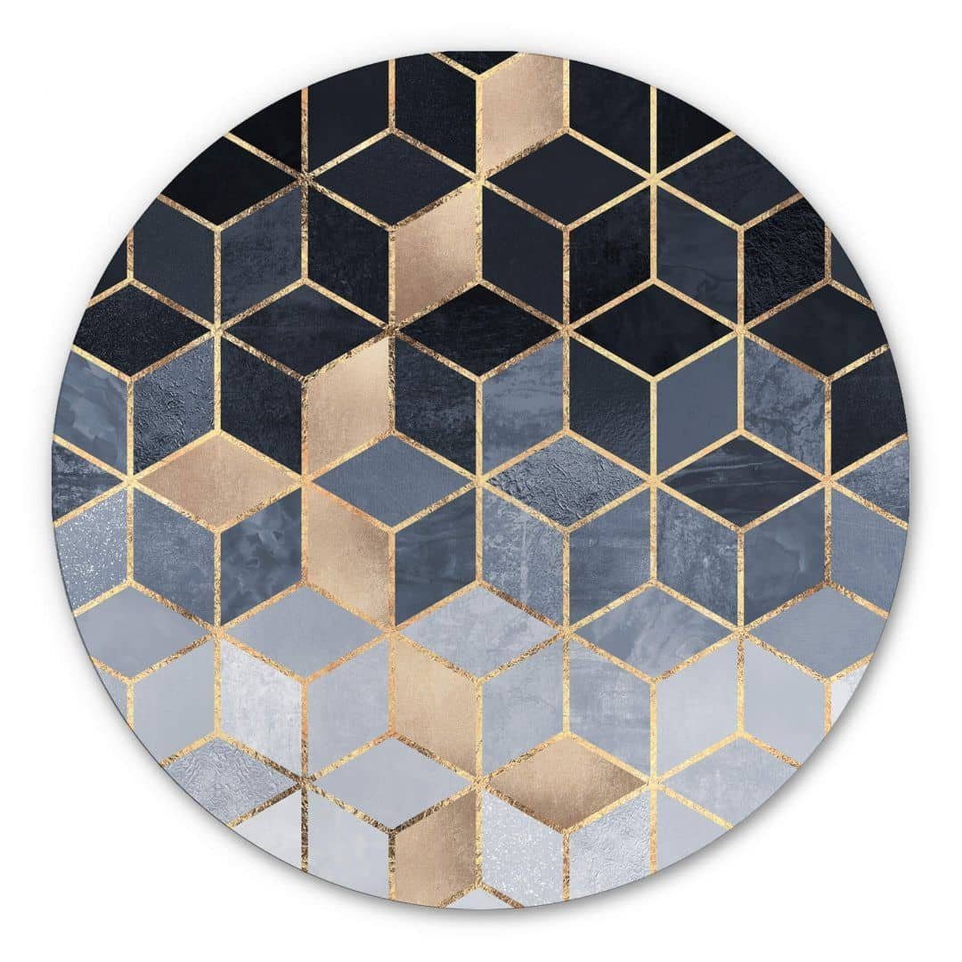K&L Wall Art Alu-Dibond-Druck Geometrische Metallposter Vintage Metallbild abstrakte Wanddeko, Abstraktes Alu-Dibond Poster fürs Wohnzimmer, Metall Wandbild Indoor & Outdoor Metallschild inkl. Wandhalterung