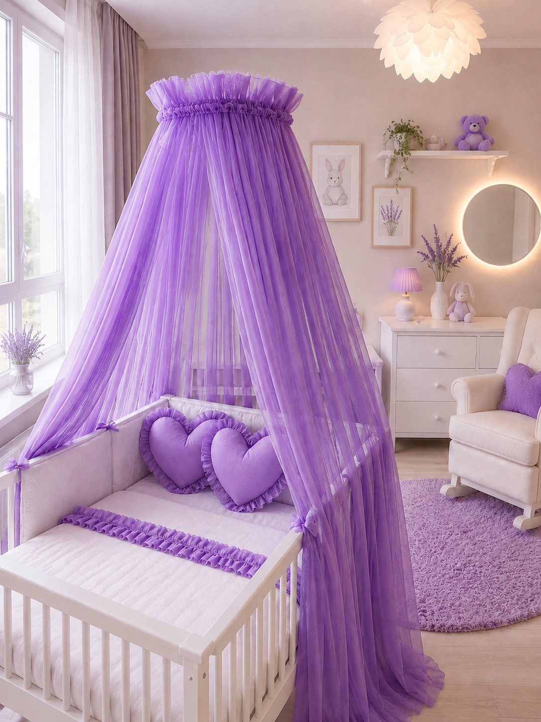 Baby Fancyroom Betthimmel Betthimmel aus 12 Meter Tüll aus 1. Klasse für Kinderbett Gitterbett, Himmel für Babybett Kinderbett