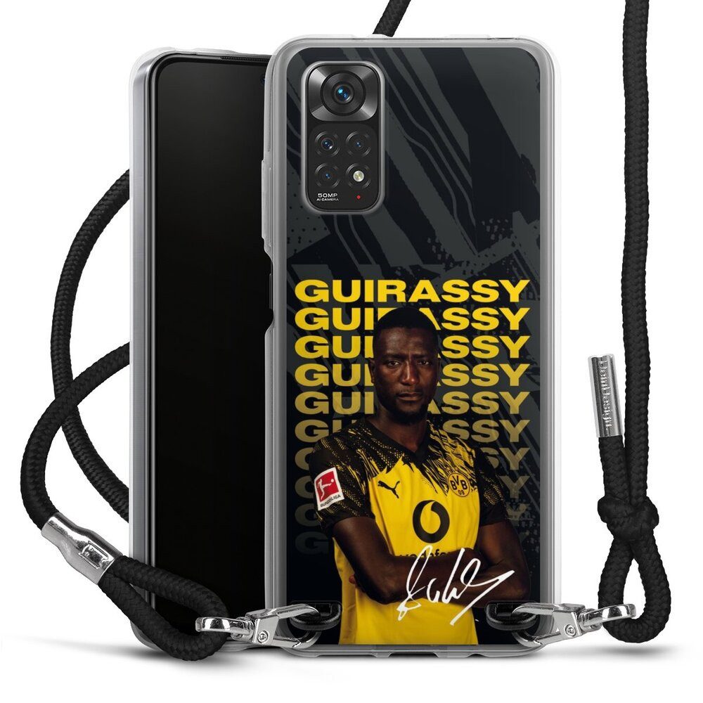 DeinDesign Handyhülle Borussia Dortmund Serhou Guirassy BVB Serhou Guirassy 25/26, Xiaomi Redmi Note 11 Handykette Hülle mit Band Case zum Umhängen