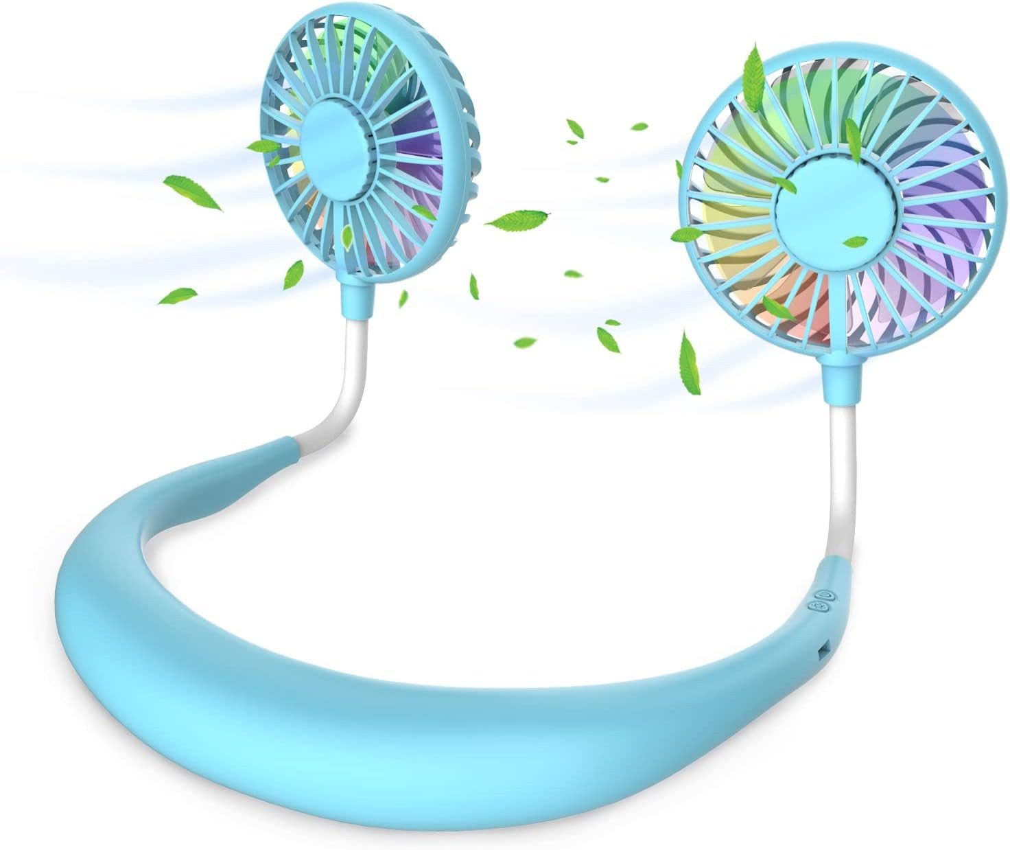 Bomiclss Mini USB-Ventilator Nackenventilator 2000mAh USB leise tragbar Outdoor