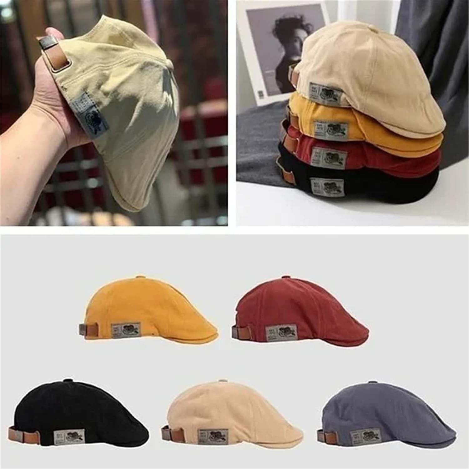 Oemmn Flat Cap Unisex Schiebermütze mit Shirm Feldmütze, Gatsby Cap