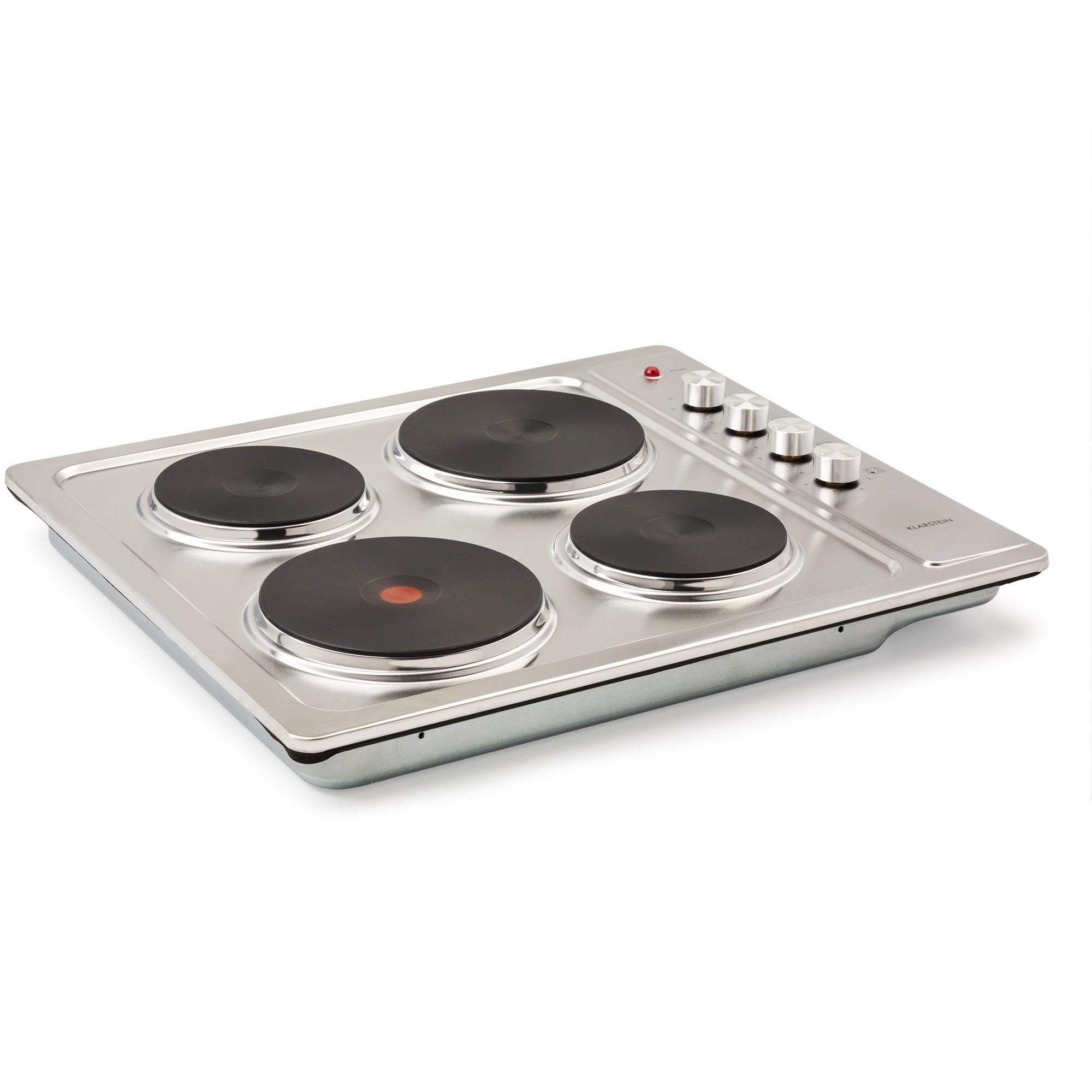 Klarstein Elektro-Kochfeld Appetito 4 Elektrokochfeld 4 Platten 5500W 6 Stufen Edelstahl Regler 10035702, Glaskeramik-Kochfeld 4 Zonen 5500W mit Drehregler & Re – Bild 5 von 5