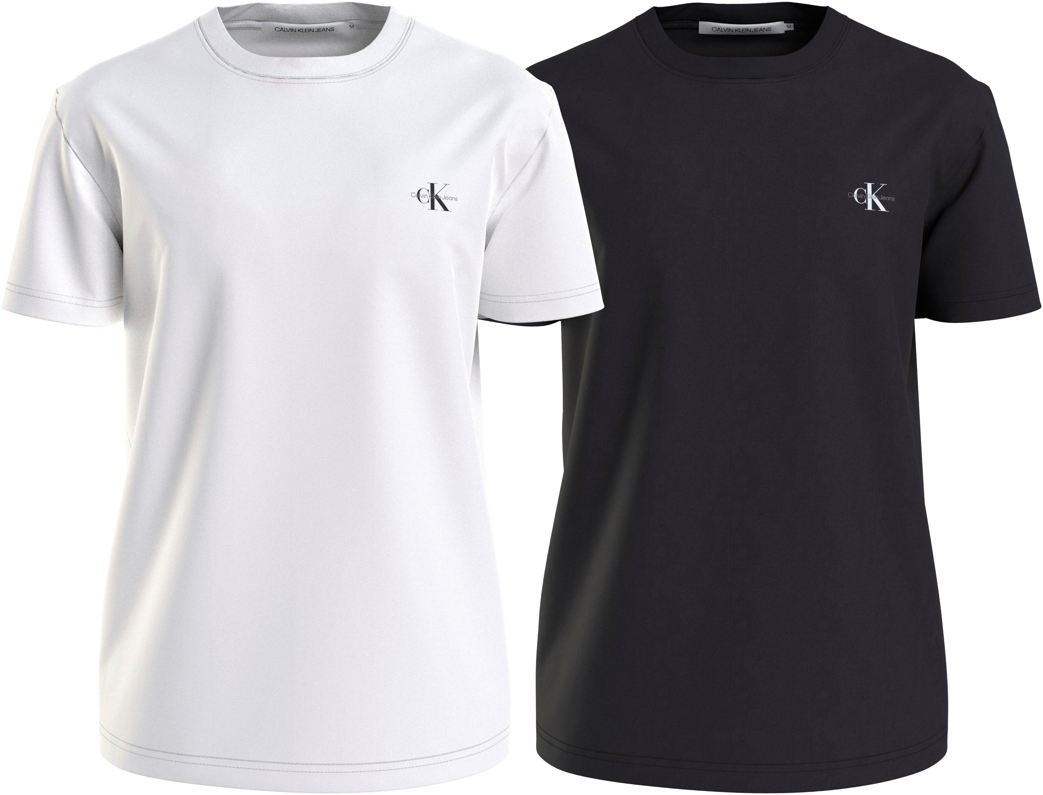 Calvin Klein Jeans T-Shirt 2 PACK MONOLOGO (Packung, 2er-Pack) im 2er-Pack Bright White/Ck Black