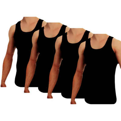 TEXEMP Tanktop 4er Pack Herren Unterhemd Baumwolle Tank Top Feinripp Shirt Achselhemd (Packung, 4-tlg., 4er-Pack) 100% Baumwolle