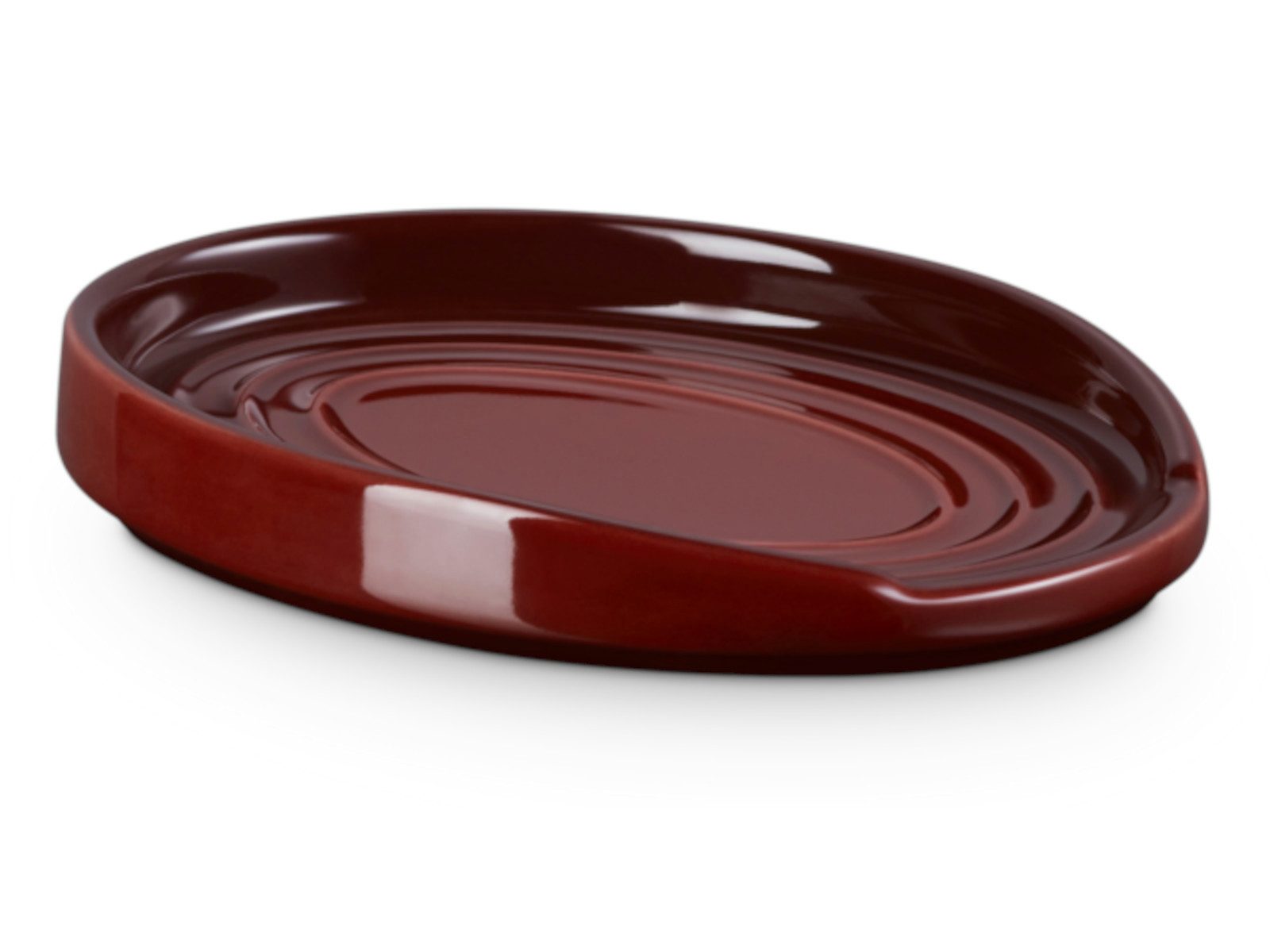 LE CREUSET Schüssel Löffelablage oval garnet 16cm, Steingut, (Schüsseln & Чаши)