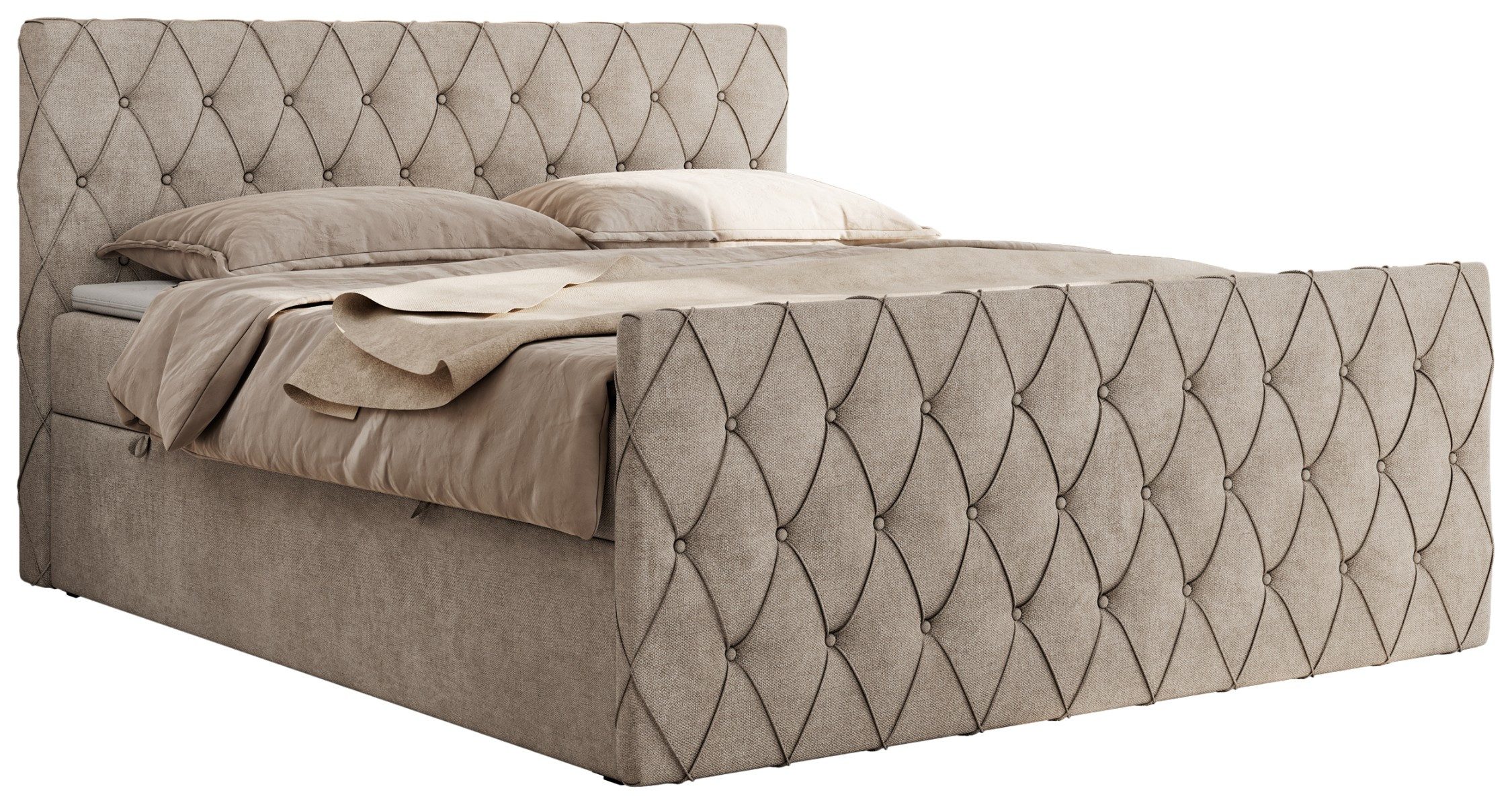 MKS MÖBEL Boxspringbett MIREN DUO (Set, Packung, Kopfteil, Topper T25/Visco günstig online kaufen