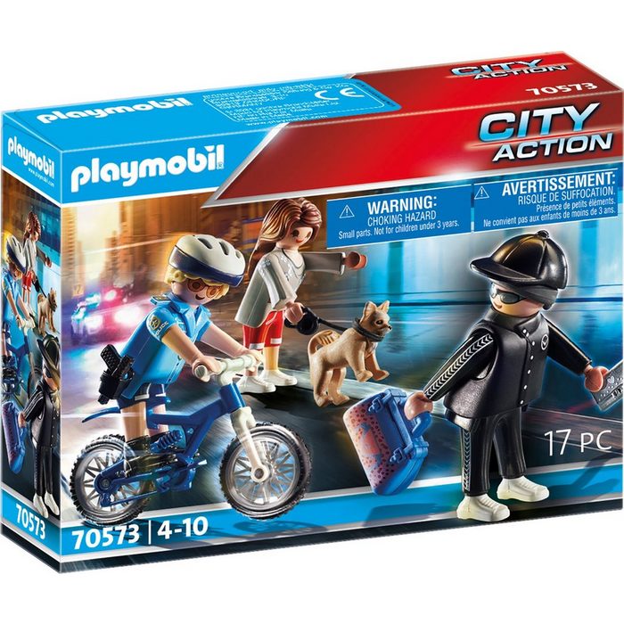 Playmobil® Konstruktions-Spielset 70573 Polizei-Fahrrad: Verfolgung des Taschendiebs
