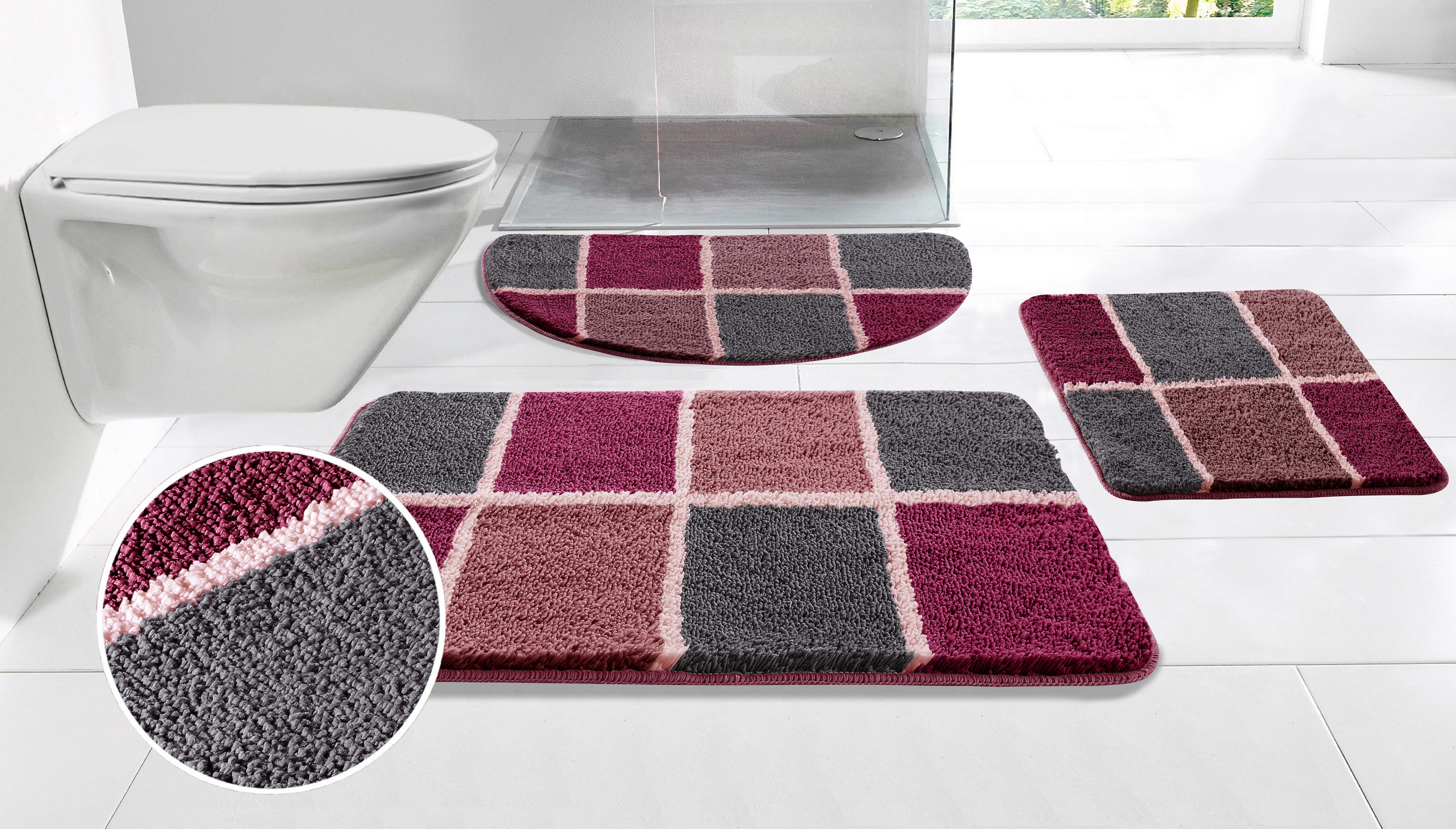 my home Badematte Anna mit Kachelmuster, günstig online kaufen