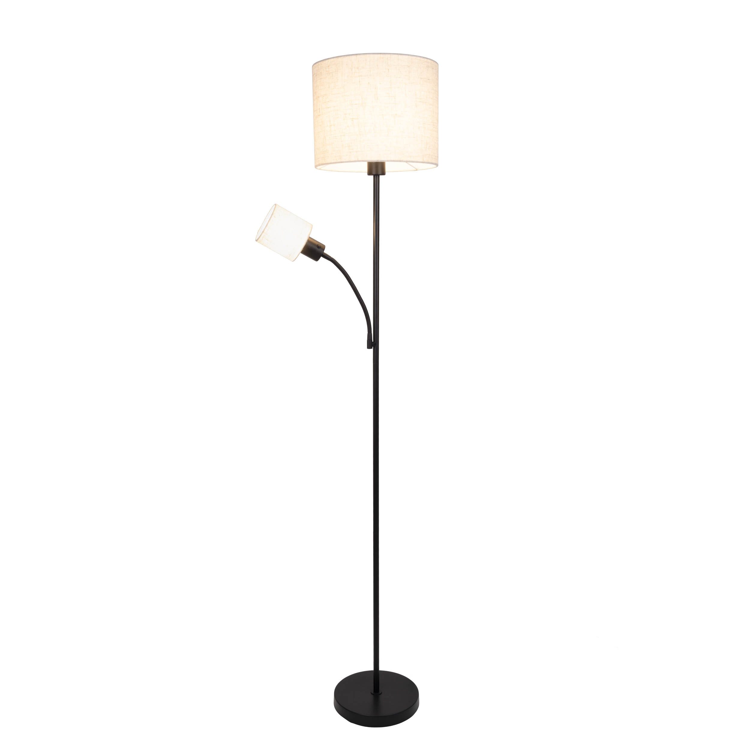 näve Stehlampe Filomena, Lesearm, ohne Leuchtmittel, Schirm braun, inkl. Lesearm, inkl. Druckschalter, H: 165cm