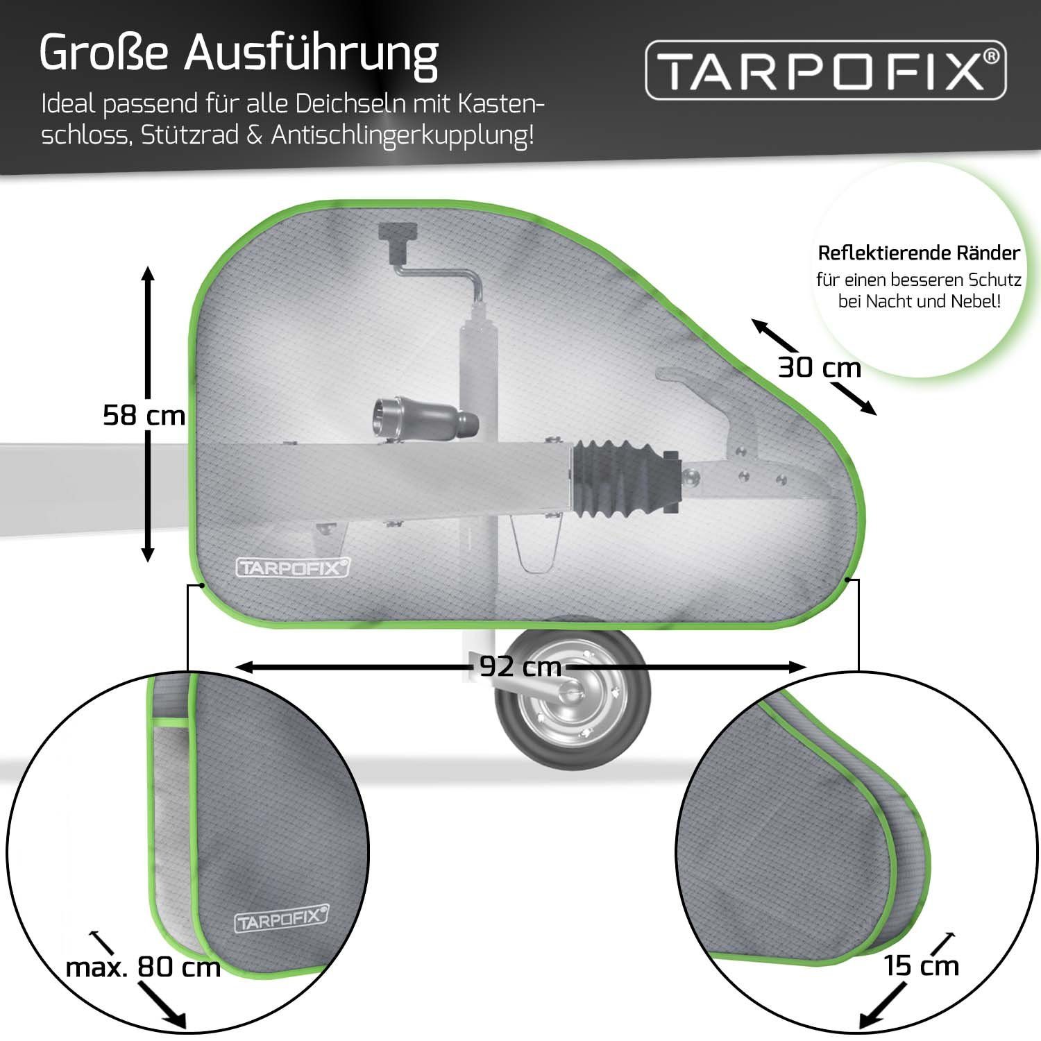 mit Wohnwagen & & - wasserfeste Anhänger Deichselhaube Deichselschutzhülle 2x Klickverschluss, große Deichselabdeckung Abdeckhaube - Tarpofix® Wohnwagenschutzhülle Deichselabdeckhaube extra