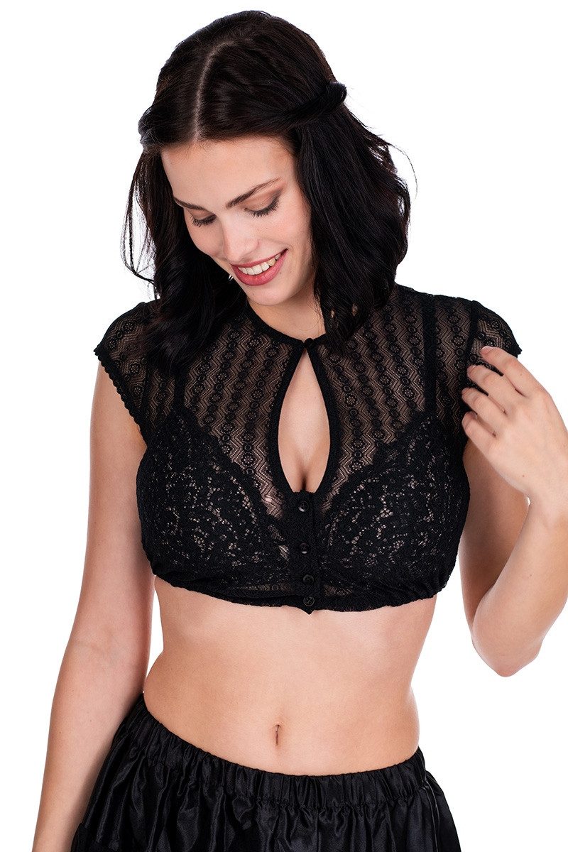 Dirndlbluse Dirndlbluse - DUNJA 2 FA - schwarz, weiß