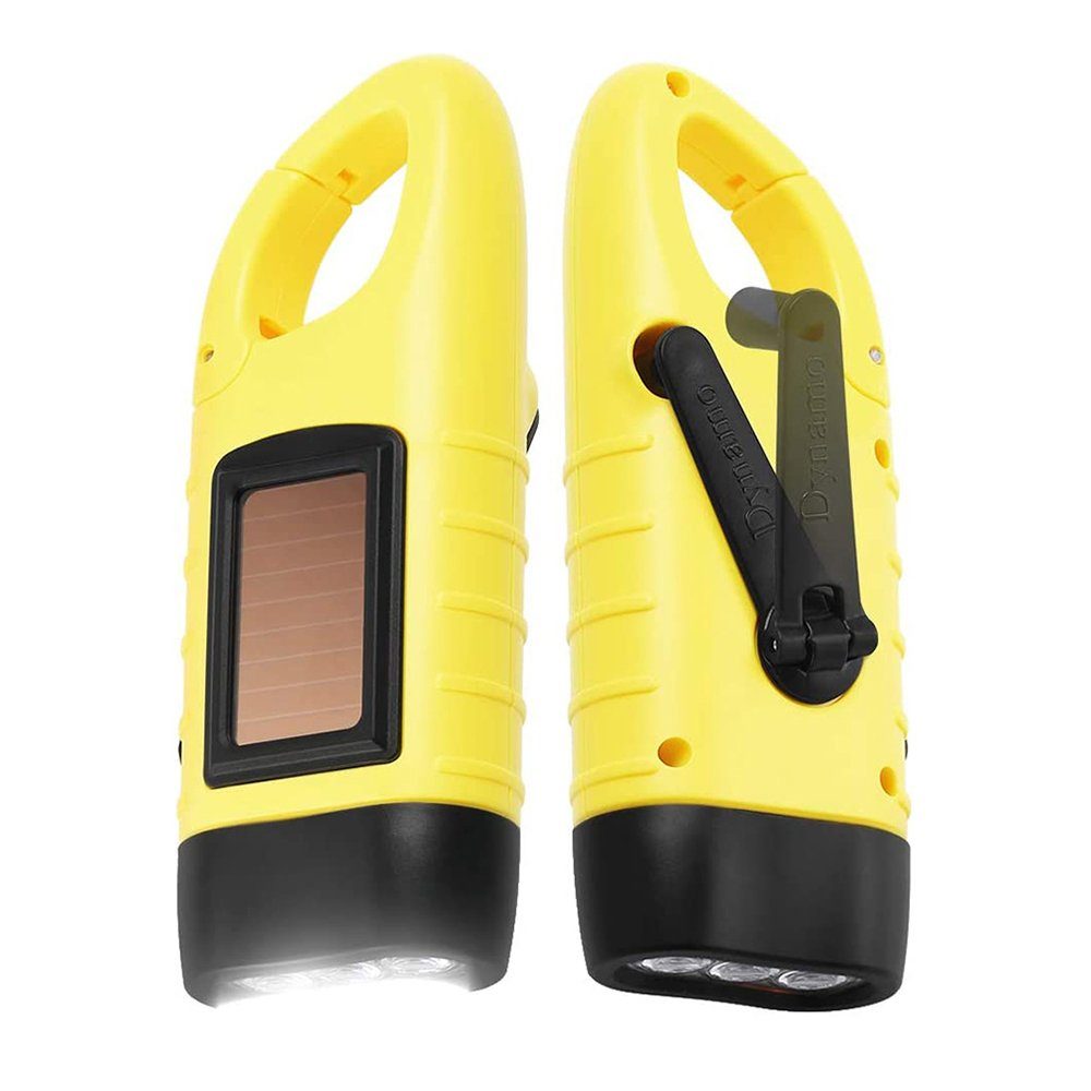 Taschenlampe Wiederaufladbare Solar GelldG gelb LED Handkurbel LED Taschenlampe