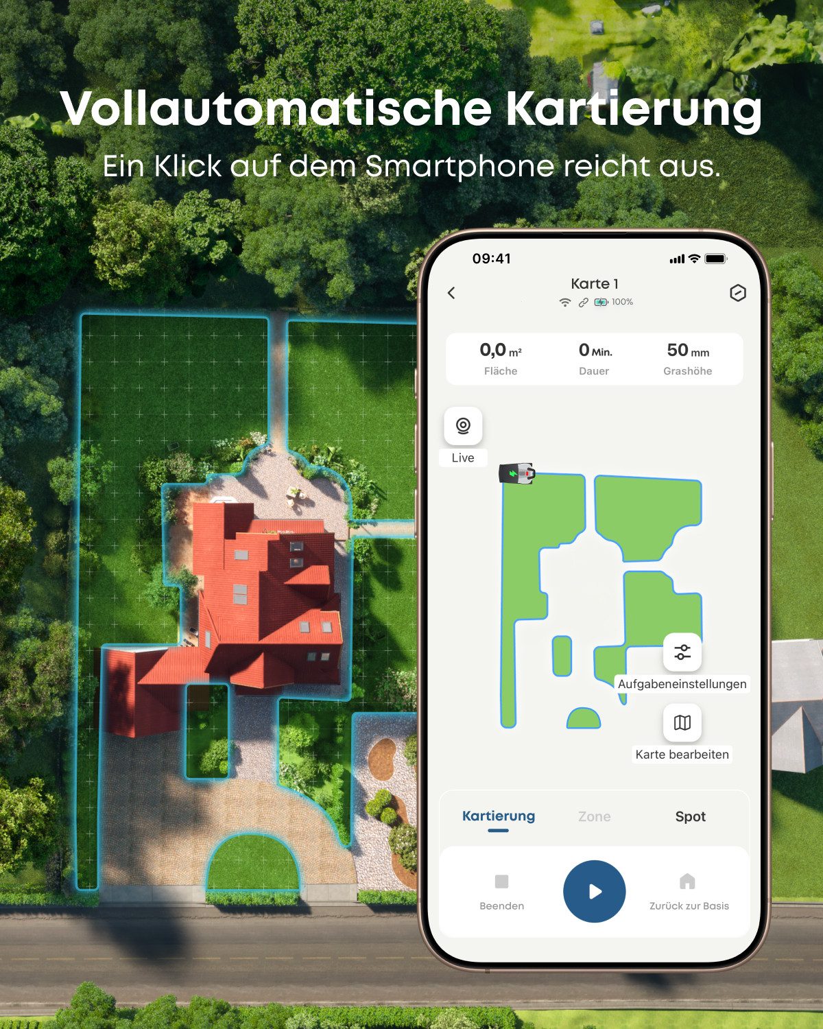 eufy Rasenmähroboter E15 Mähroboter ohne begrenzungsdraht, bis 800 m² Rasenfläche, (App-Steuerung), mit ladestation,mit Regensensor,Diebstahlschutz