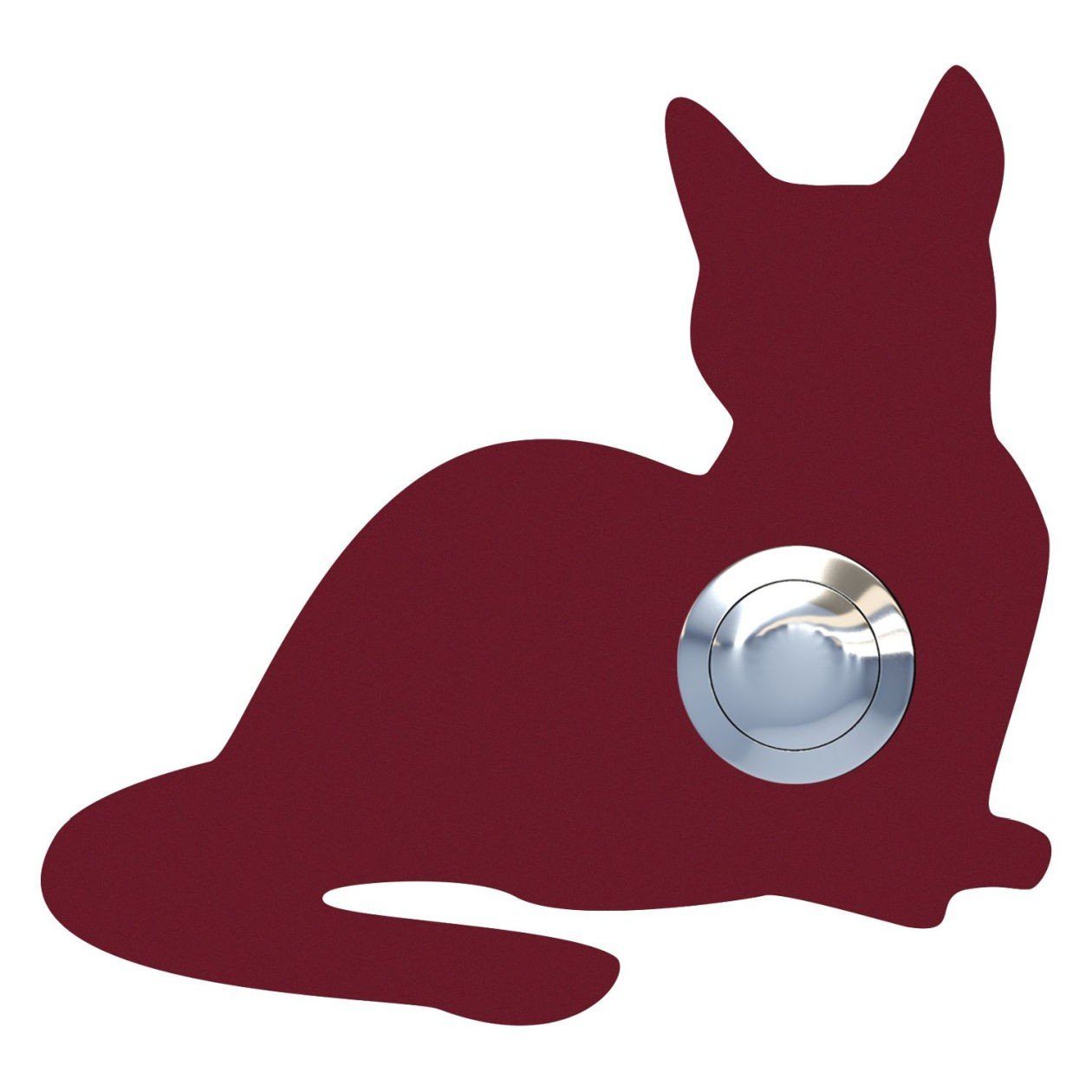 Bravios Briefkasten Klingeltaster Katze ''Kitty'' Rot