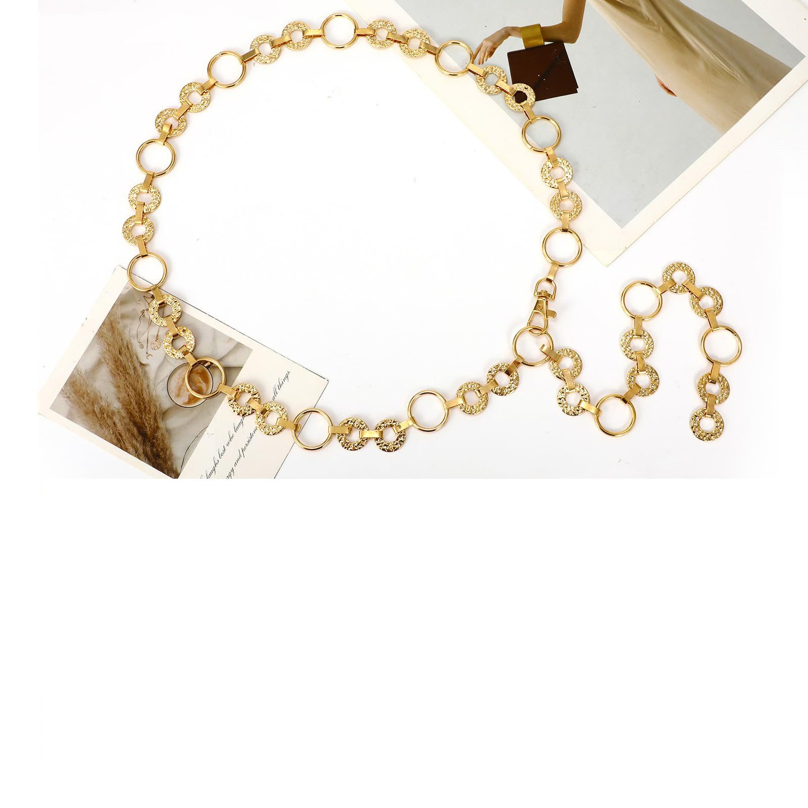 Zaewry Kettengürtel Taillengürtel Schmuckgürtel,Damen-Kettengürtel Taillenkette mitO-Ring,stylischer Gürtel,passend zu Kleidern und Jeans – Bild 5 von 5