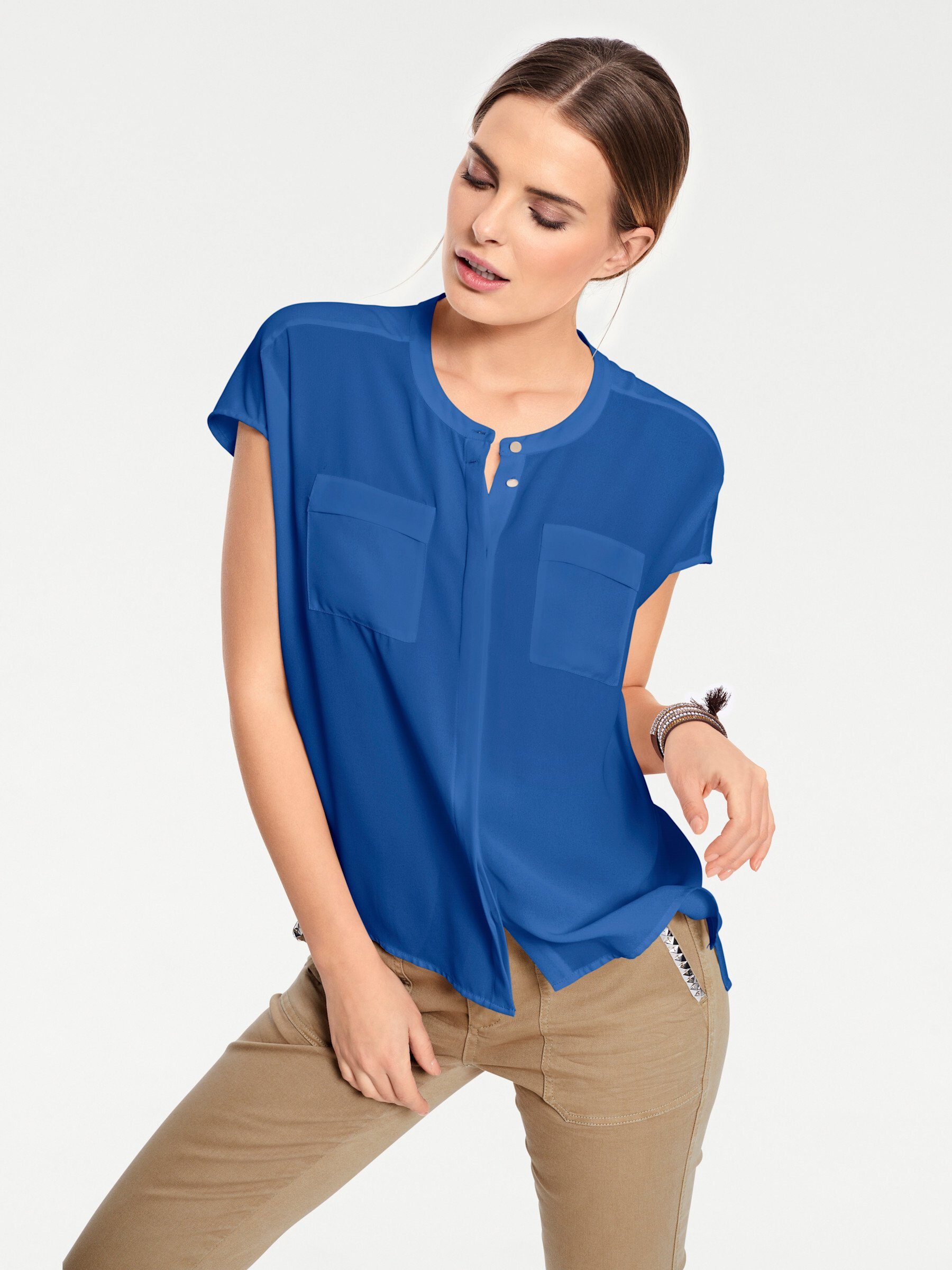 heine Klassische Bluse Oversized Bluse Kurzarm