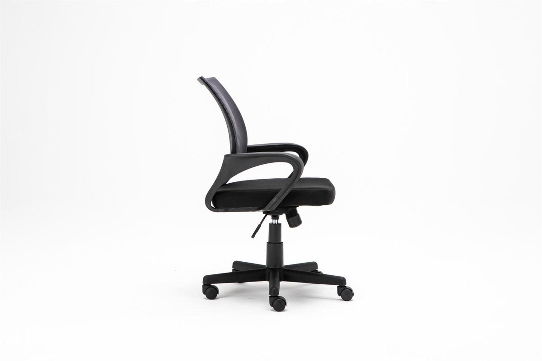TPFLiving Bürostuhl Chefsessel, Genf höhenverstellbar Microfaser schwarz mit Rückenlehne grau und Sitzfläche: Drehstuhl, 360° - Gestell: Bürostuhl Kunststoff (Schreibtischstuhl, drehbar bequemer - XXL)