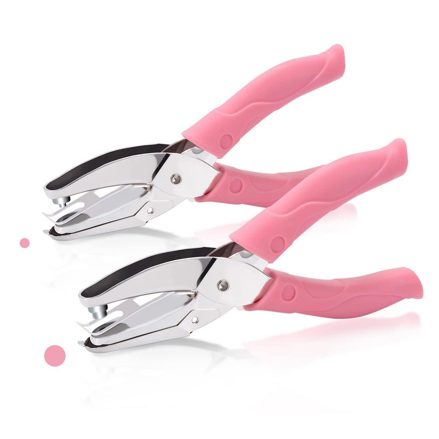 LuxusKollektion Locher Locher Hand 2 Stück Rosa Rund 3/6mm Metall