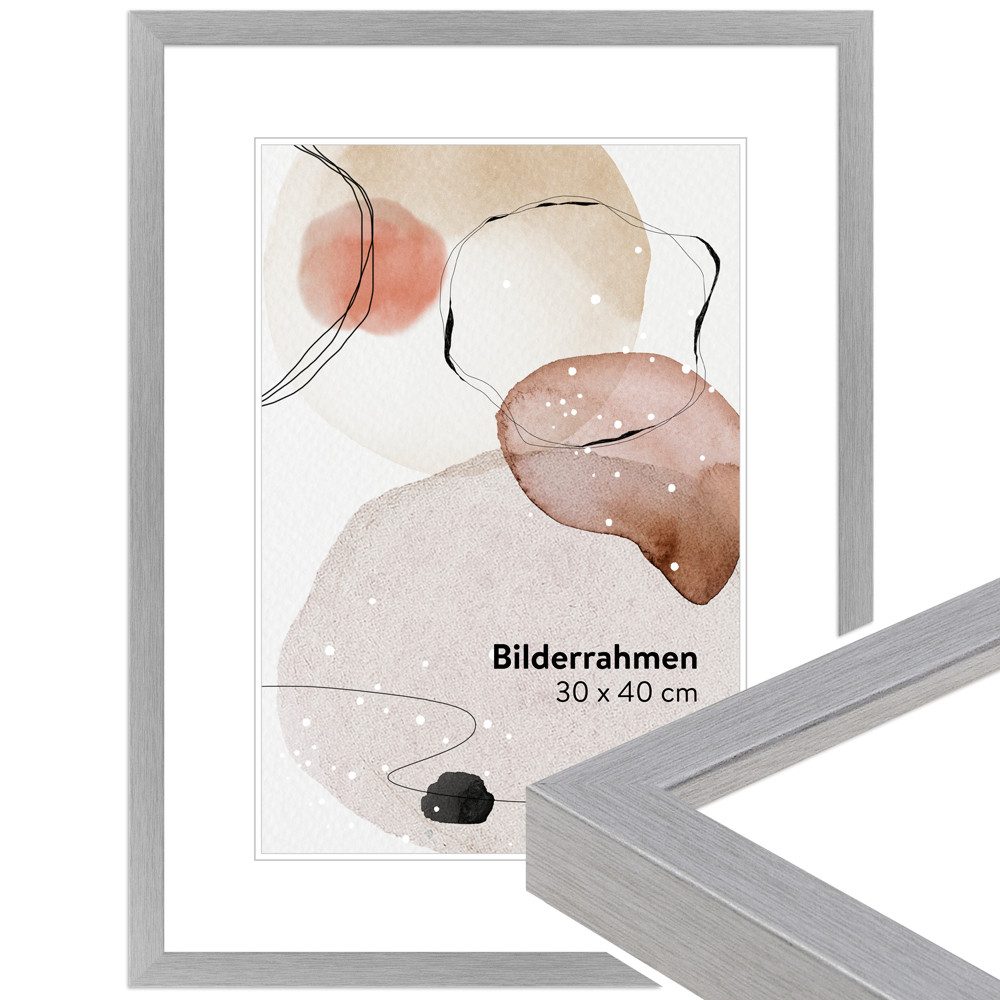 WANDStyle Bilderrahmen H950, Silber Bilderrahmen 10x10 Holz, Bilderrahmen Silber 10x10 cm Modern