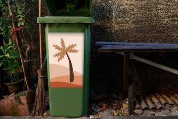 MuchoWow Wandsticker Sommer - Palme - Pastell (1 St), Mülleimer-aufkleber, Mülltonne, Sticker, Container, Abfalbehälter