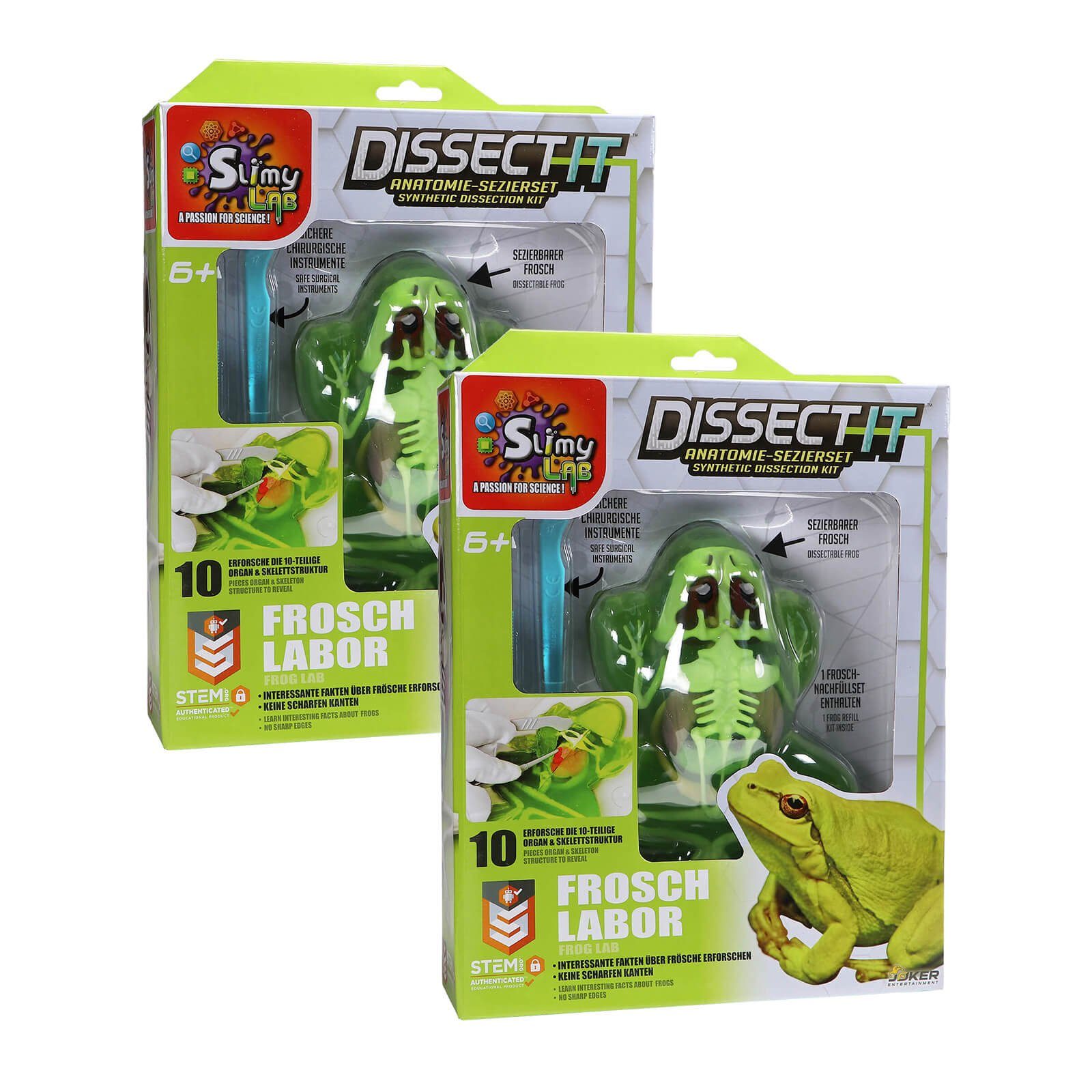 Slimy® Lernspielzeug 2er Set Slimy Lab Frosch Experiment Sezier Schleim Labor Stem Mint