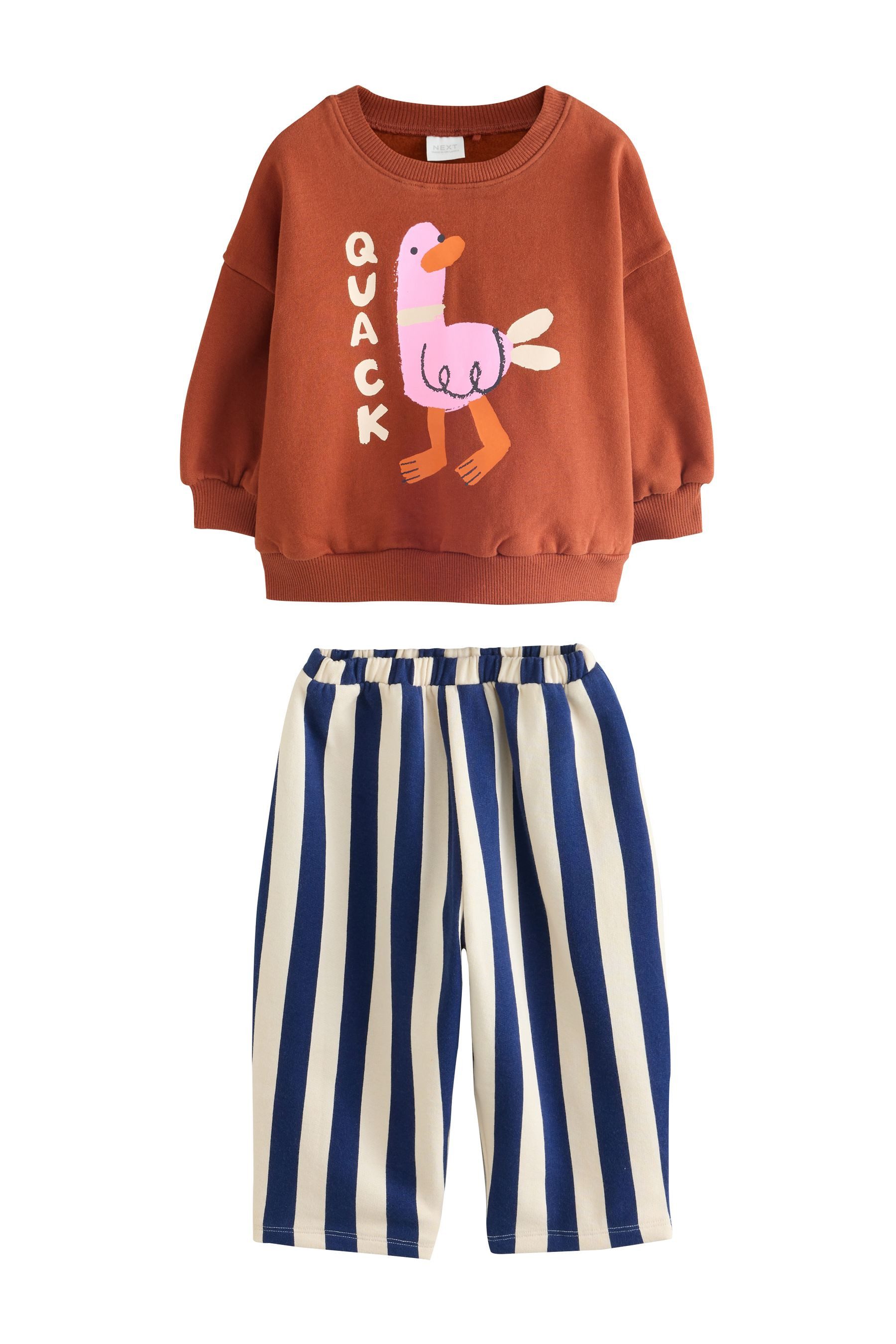 Next Sweatanzug Sweatshirt und Leggings mit Barrel-Bein im Set (2-tlg)
