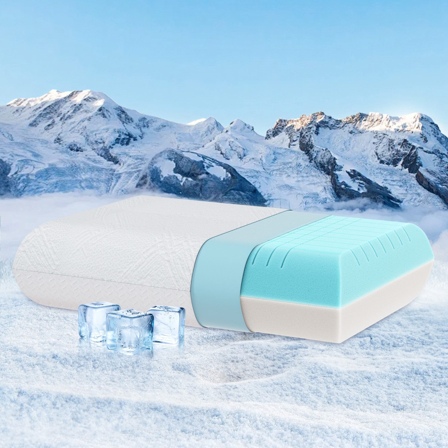 Elemuse Nackenstützkissen Sommer Kühlend Kopfkissen Gelschaumkopfkissen, günstig online kaufen