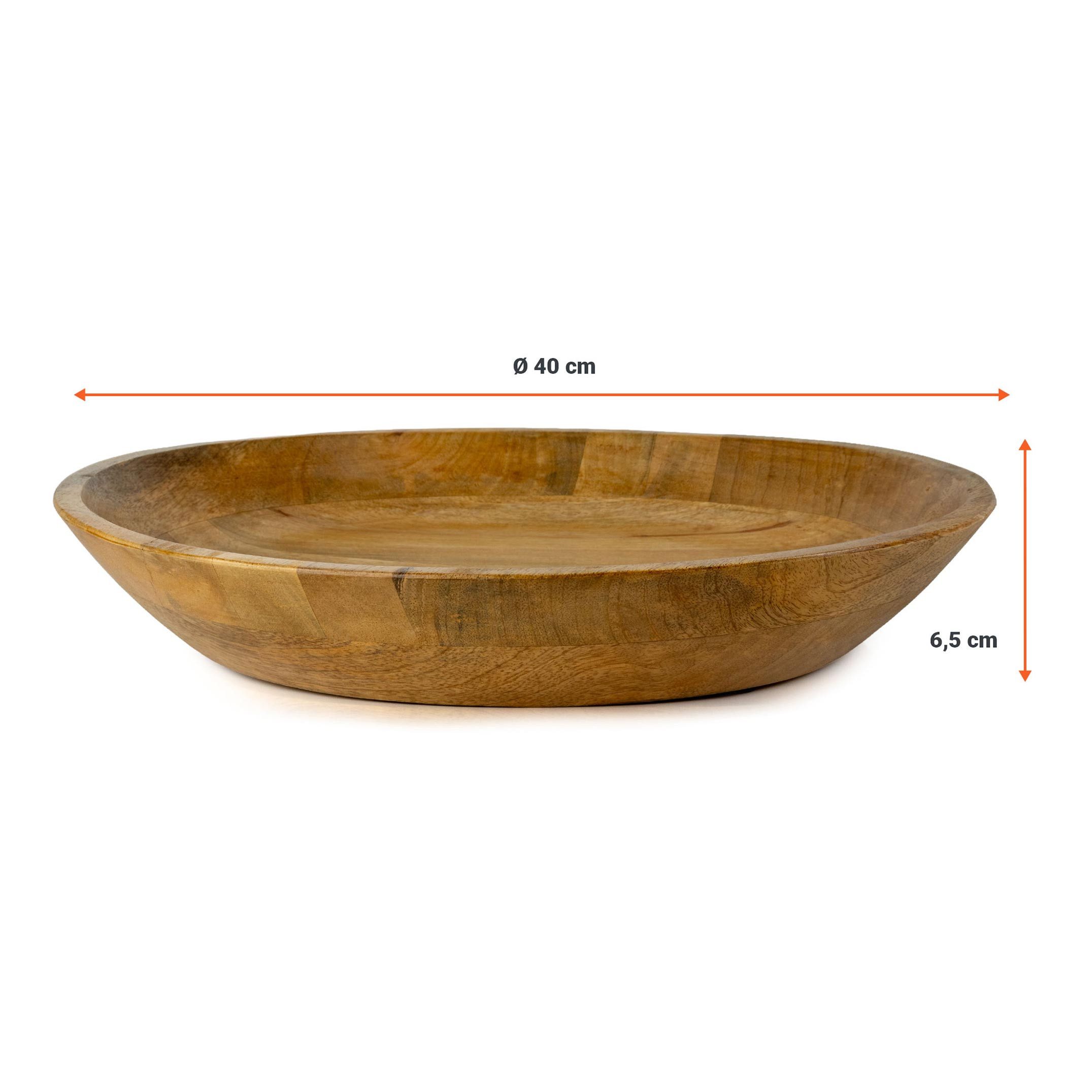 Spetebo Dekoschale Mangoholz Deko Schale rund - 40 cm (Stück, 1 St., Holzschale), Runde Dekoschale aus massivem Mango Holz