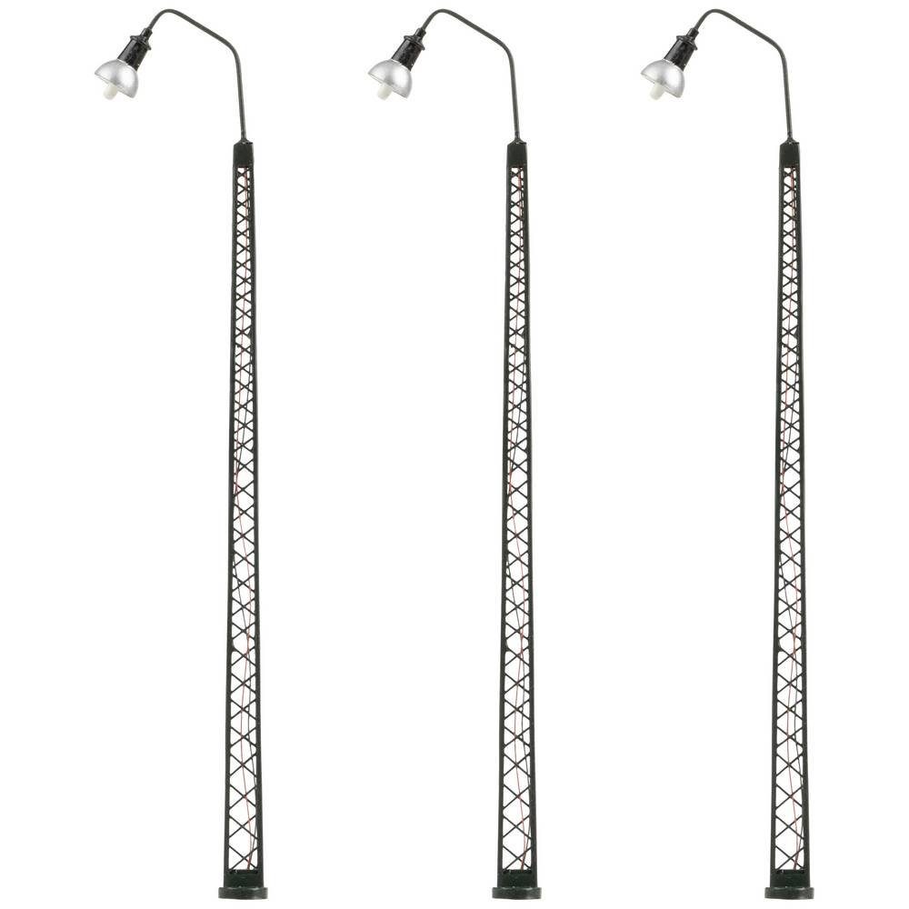 Modelleisenbahn-Signal H0 LED-Gittermast-Bogenleuchte,3 Stück