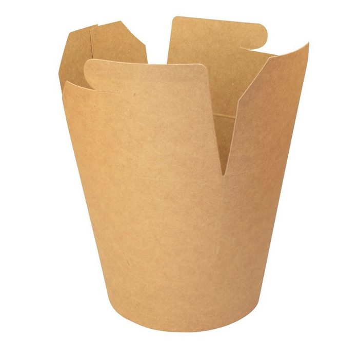 wisefood Lunchbox Papier Food Box Nudelbox - braun 700ml - PLA Papier (50-tlg)