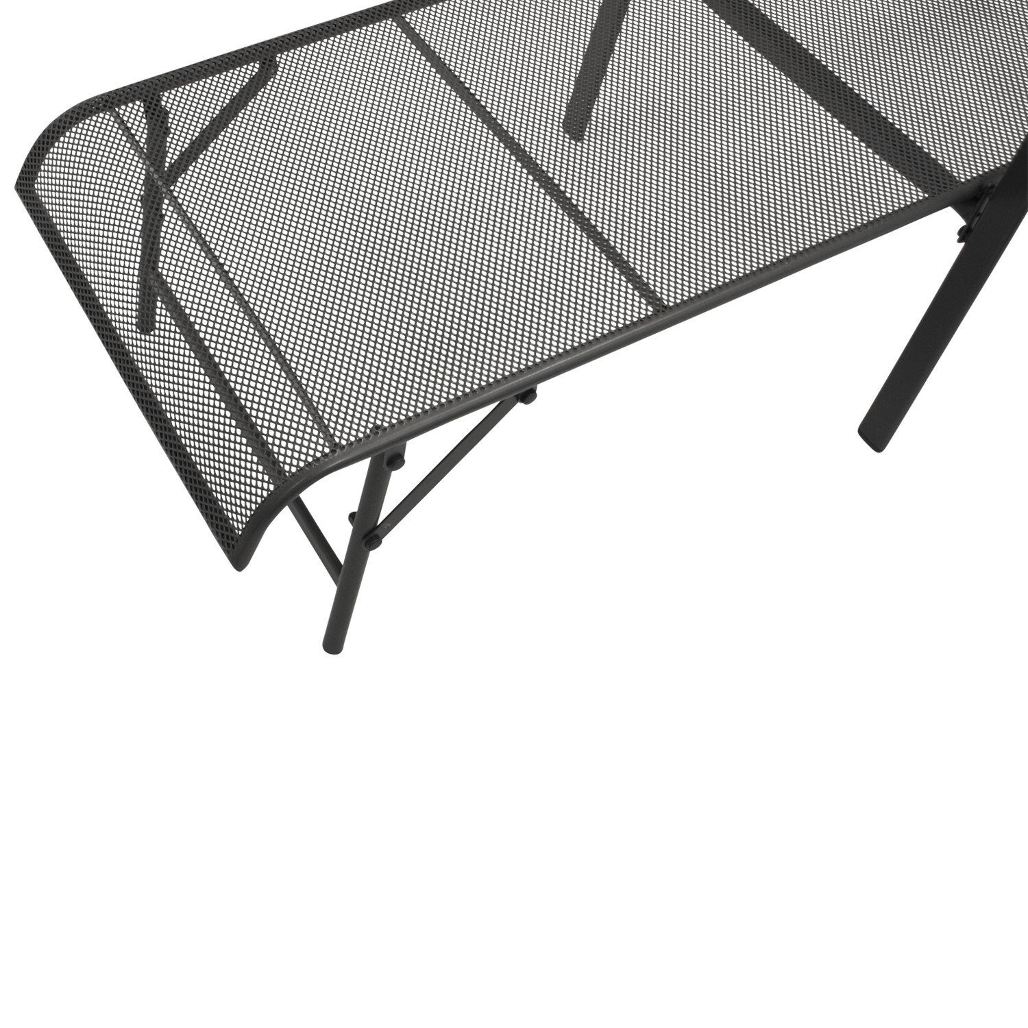 DEGAMO Gartenliege CLASSIC, verstellbar, Streckmetall anthrazit, mit Armlehnen