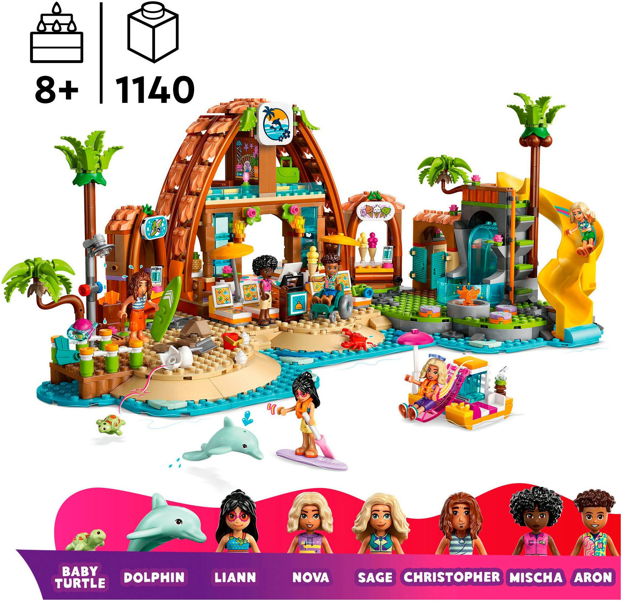 LEGO® Familienurlaub im Strandresort (42673), LEGO Friends Konstruktionsspielsteine, (1140 St), Made in Europe