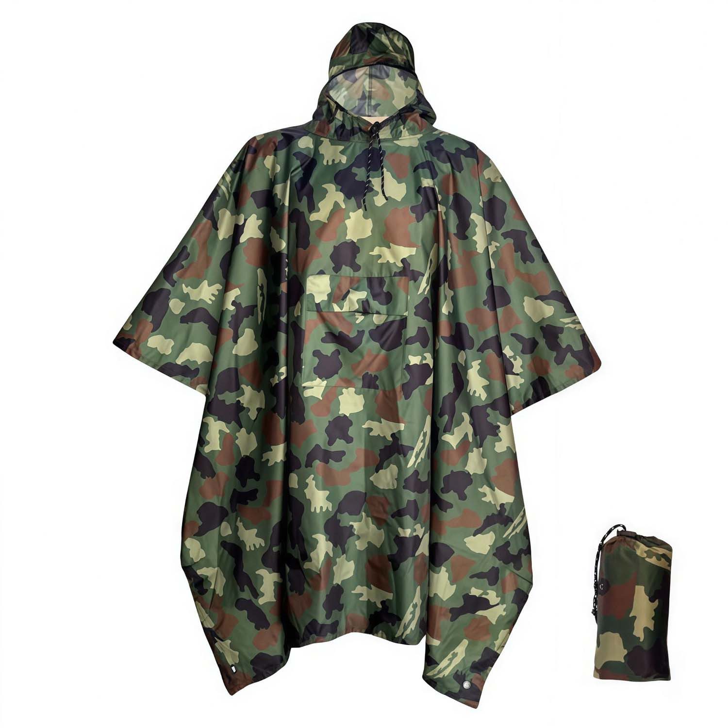 nsihing Regenjacke Regencape mit Kapuze 3 in 1 Multifunktional Atmungsaktiv