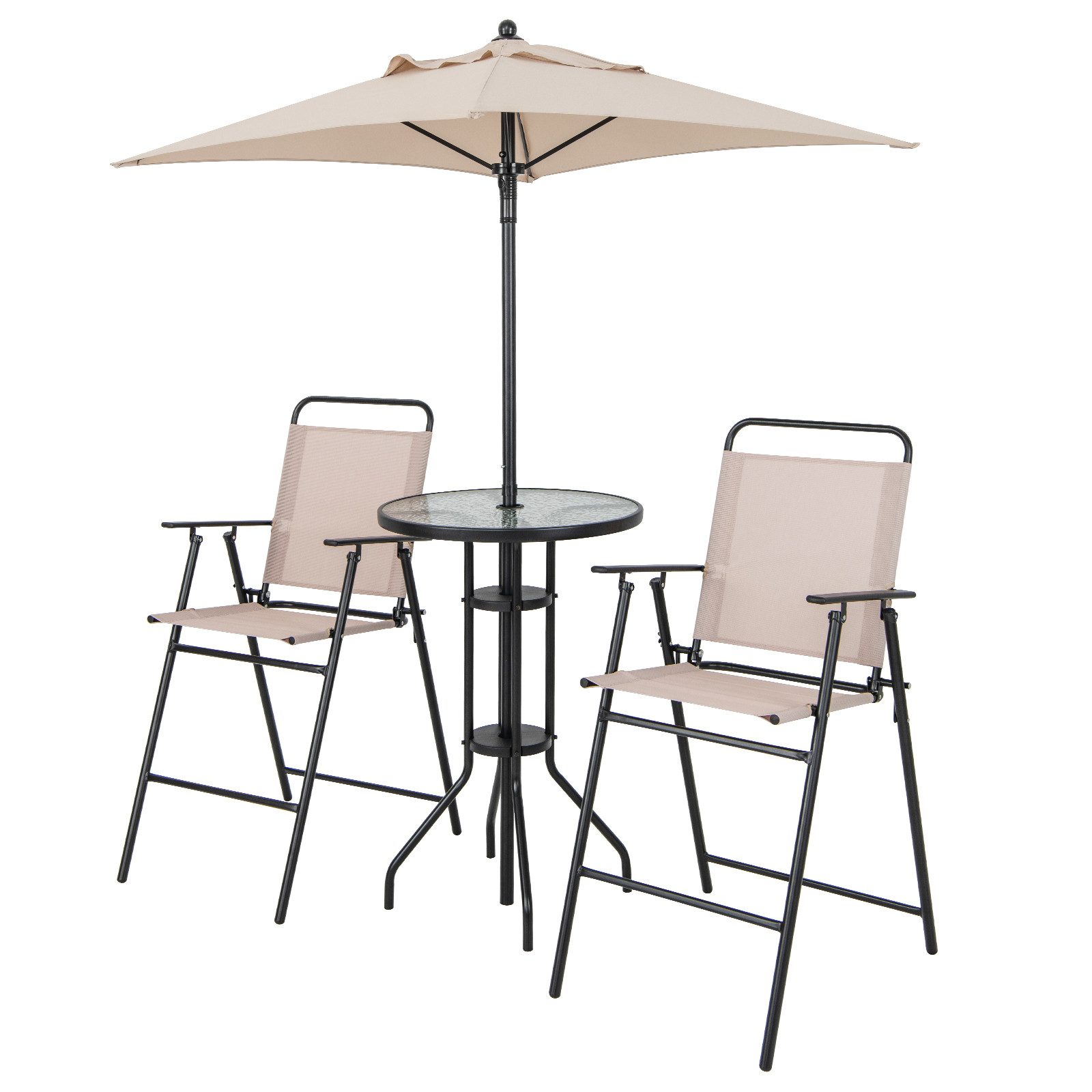 COSTWAY Balkonset mit Sonnenschirm, (4-tlg), Gartentisch günstig online kaufen