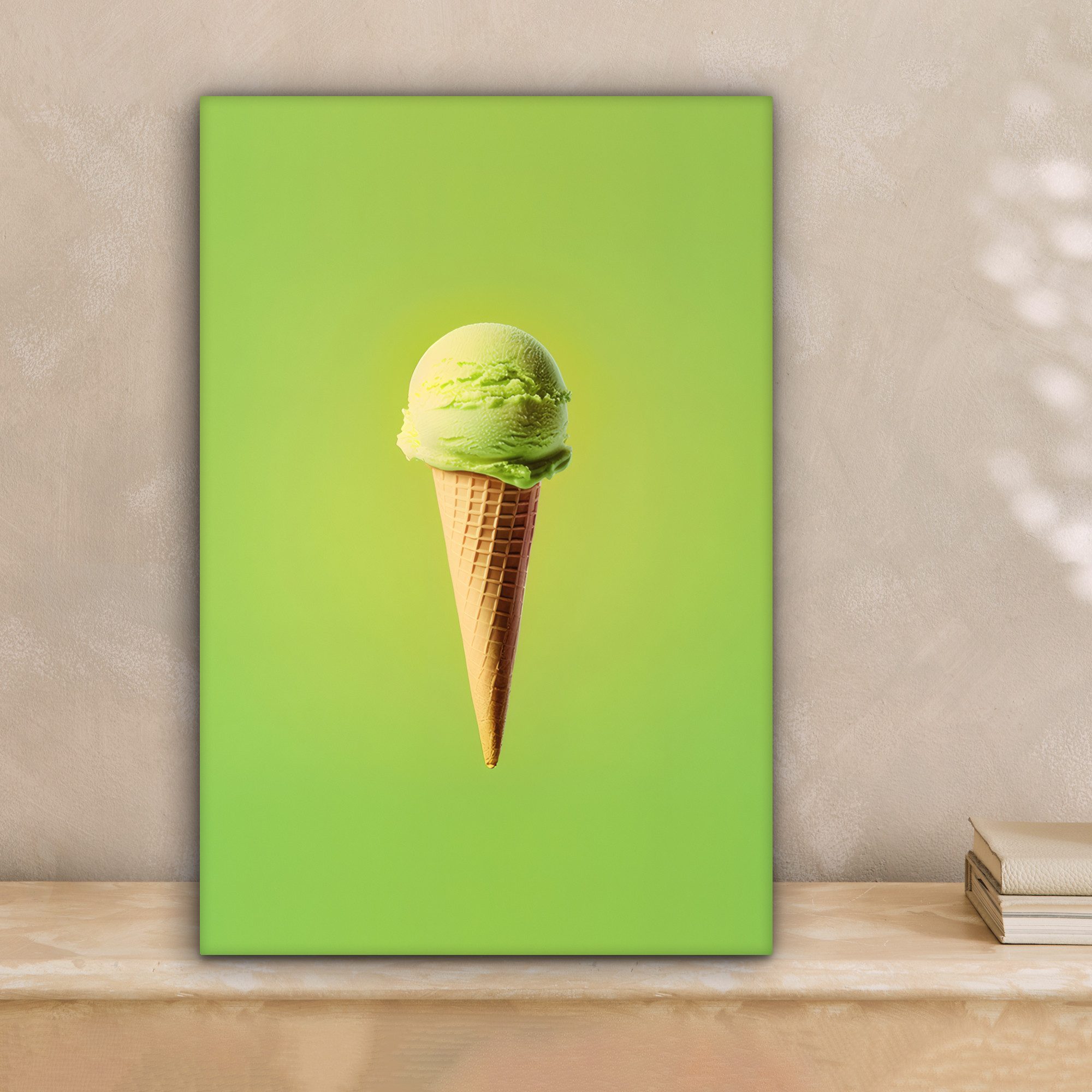 OneMillionCanvasses® Leinwandbild Horn - Schaufel Eiscreme günstig online kaufen