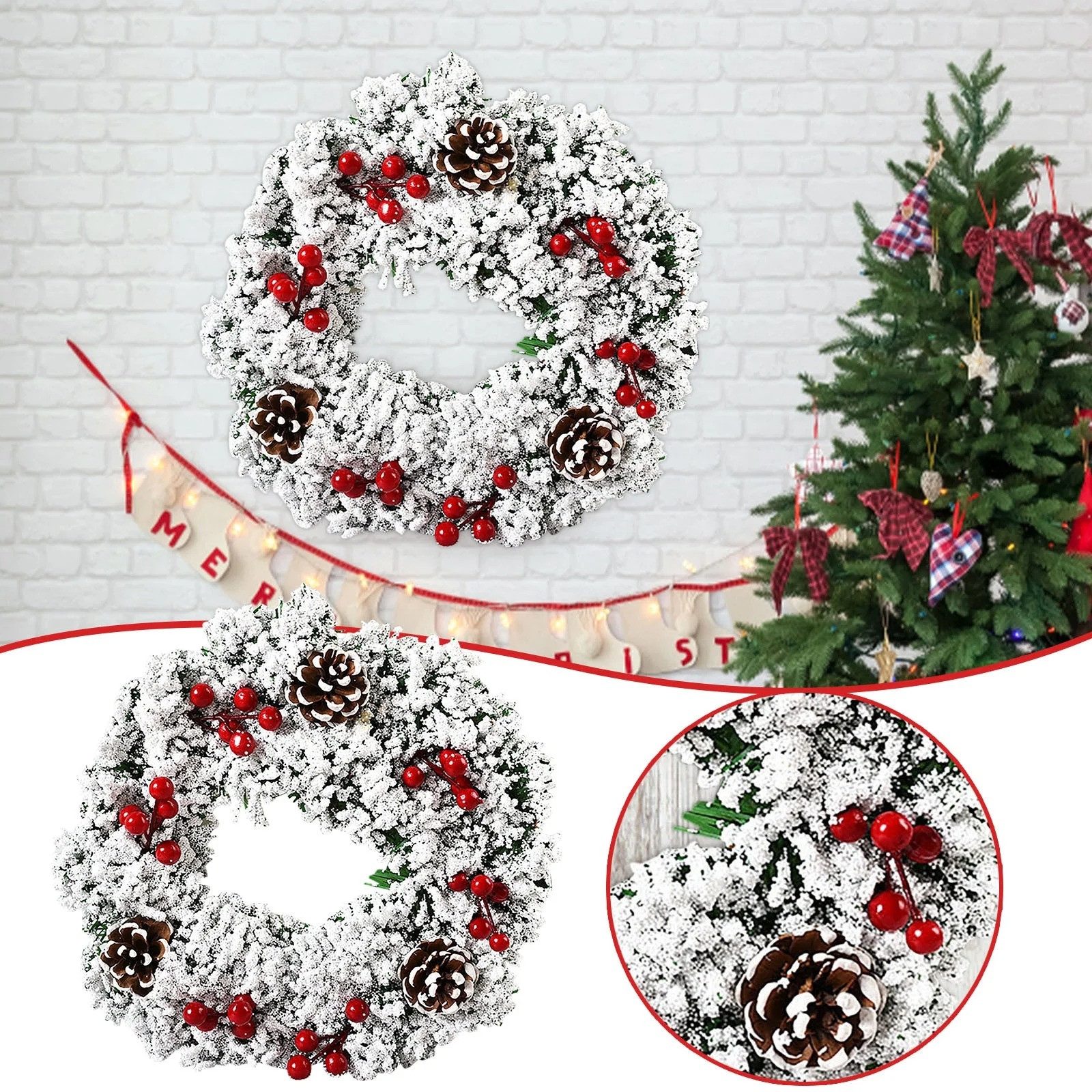 Kunstkranz Weihnachtskerzenkranz, Weihnachtskranz, Dekokranz, Coonoor, Türk günstig online kaufen