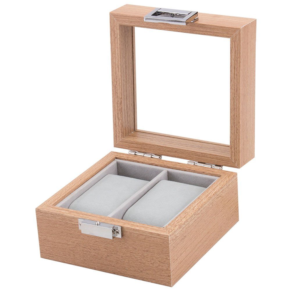 mixed24 Schmuckkasten Holz Uhrenkoffer für 2 Uhren Aufbewahrung Uhrenbox Uh günstig online kaufen